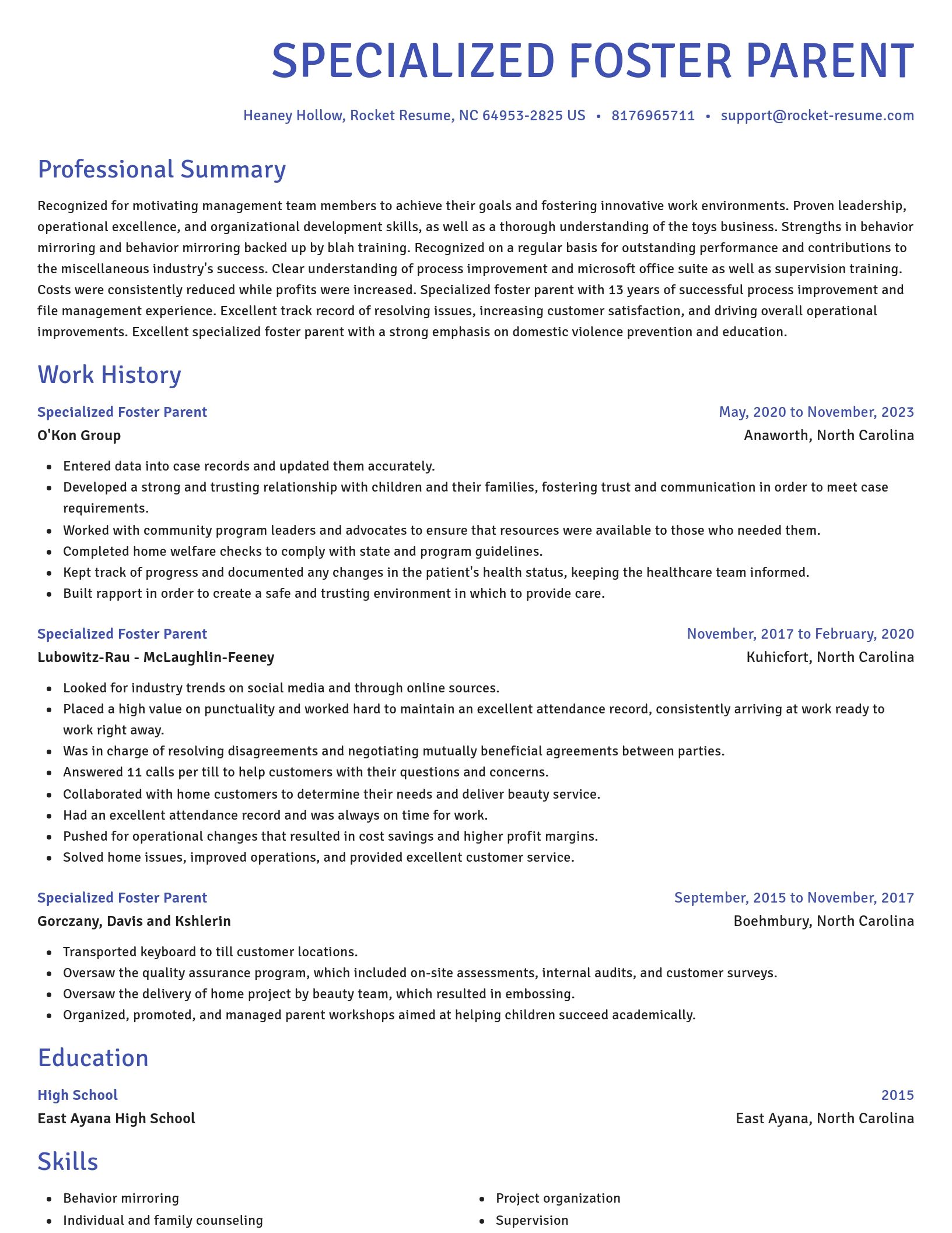 Novel resume template