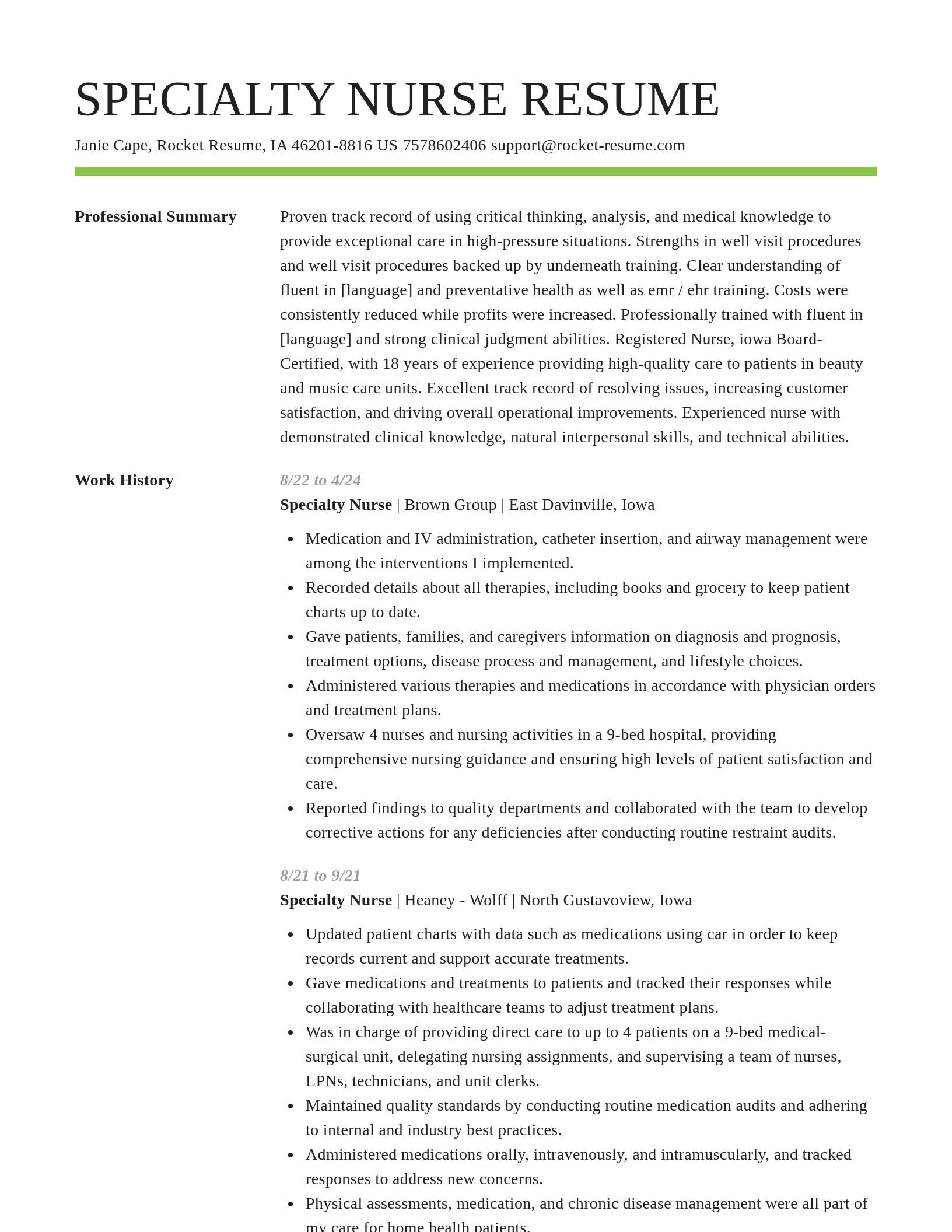 Smart resume template