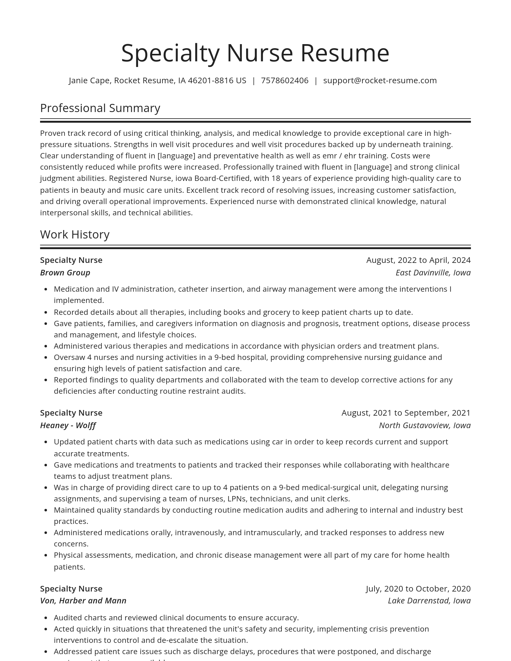Spotlight resume template