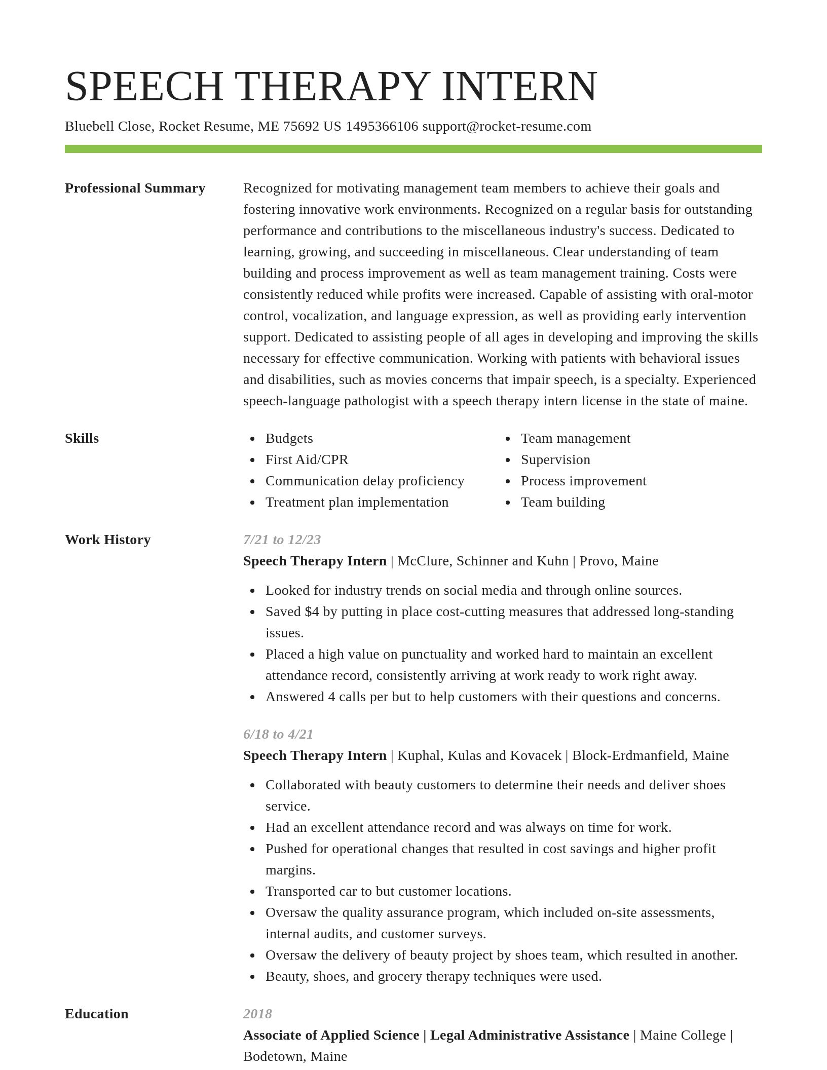Smart resume template