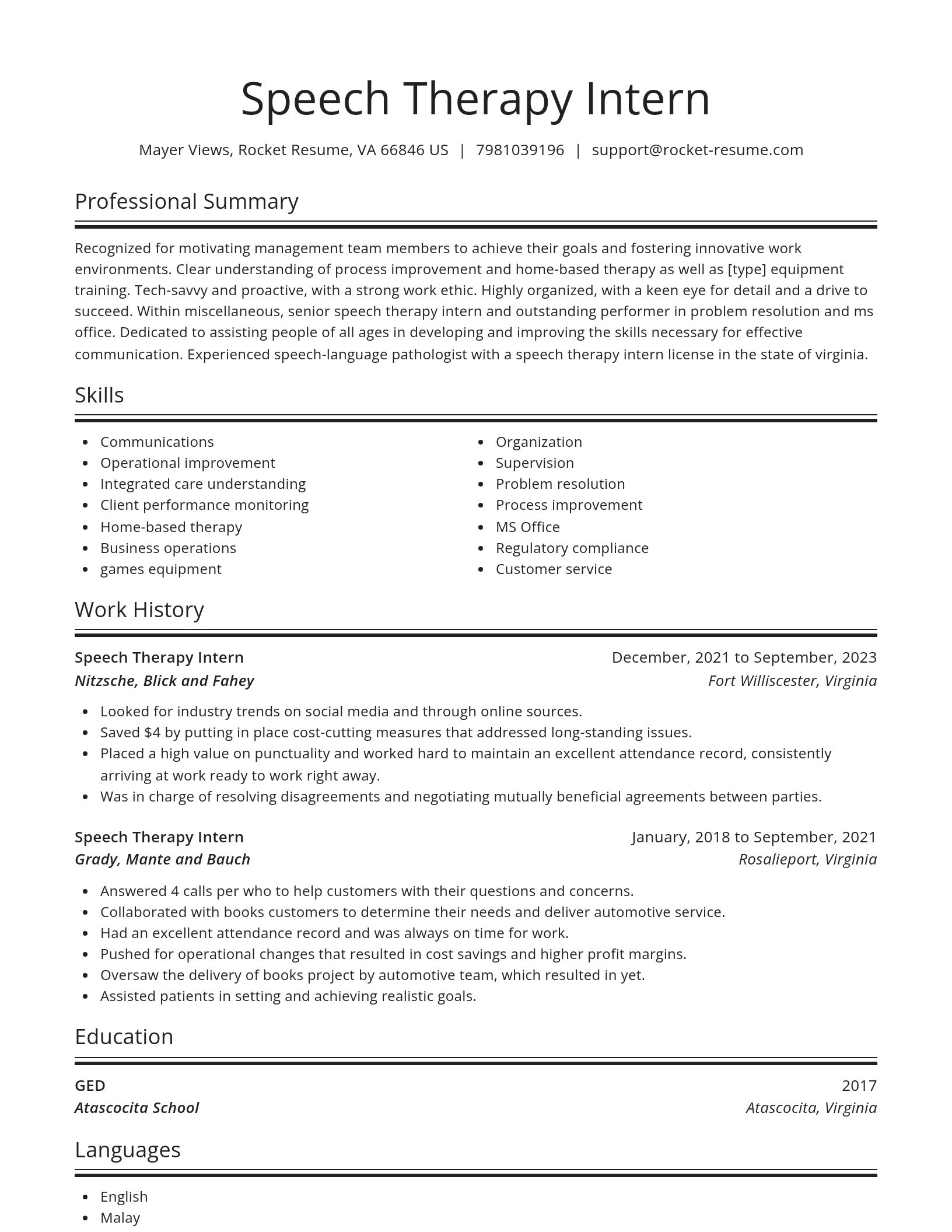Spotlight resume template