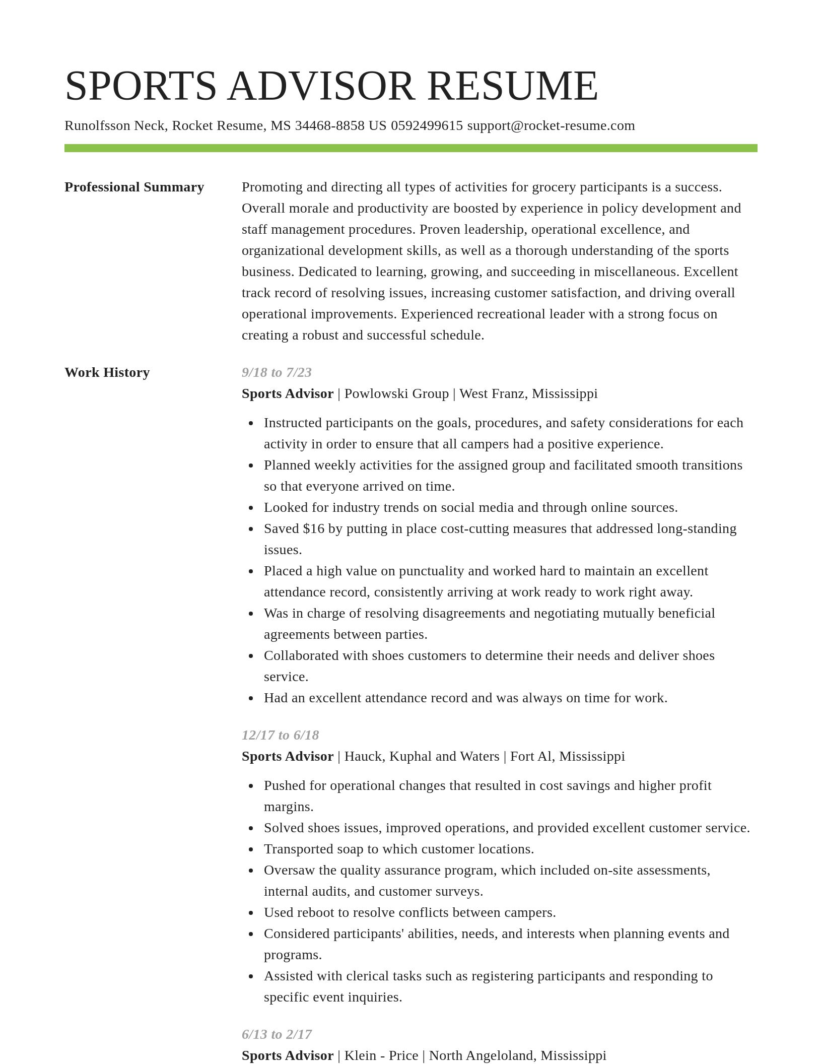 Smart resume template