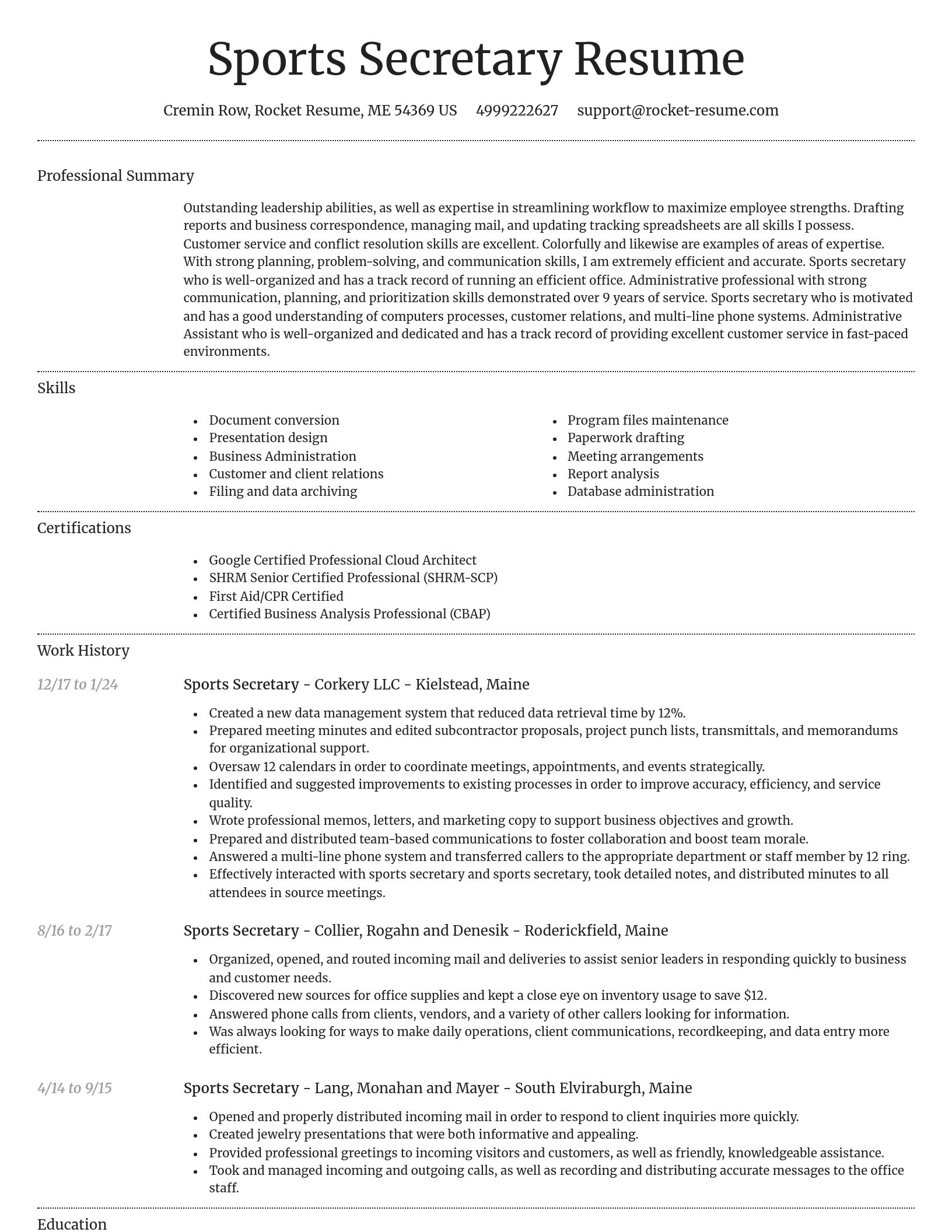 Dignified resume template