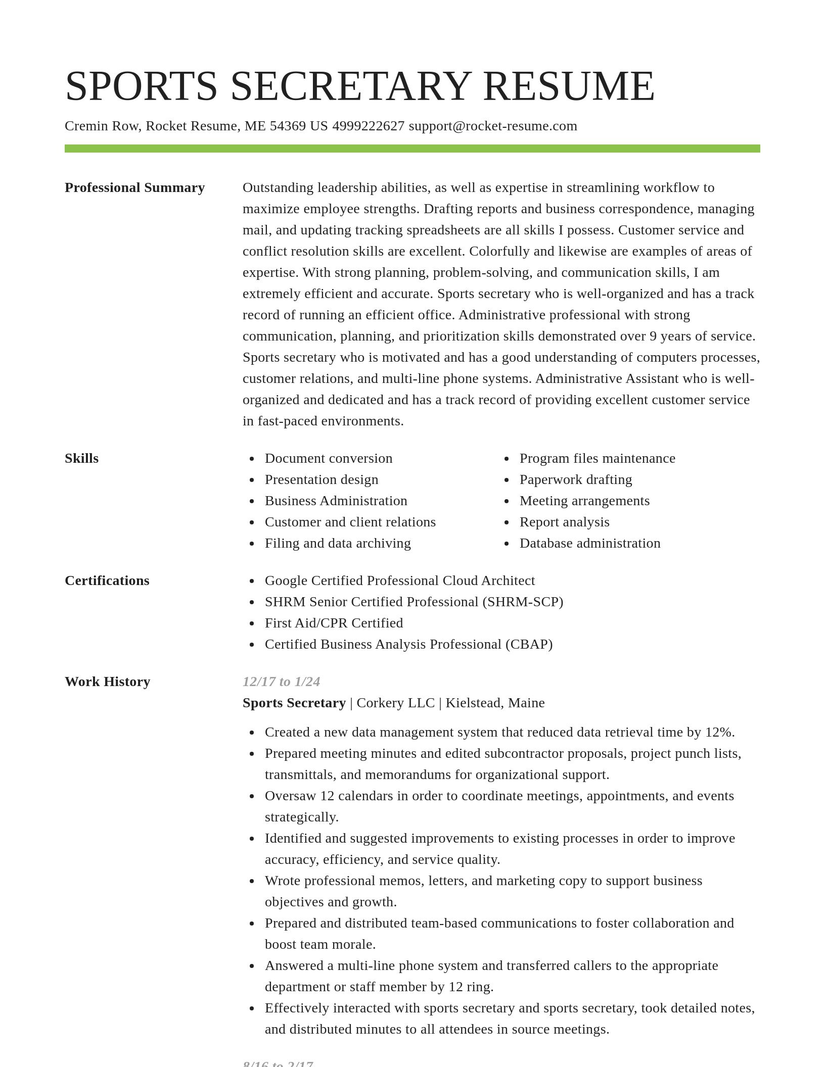 Smart resume template