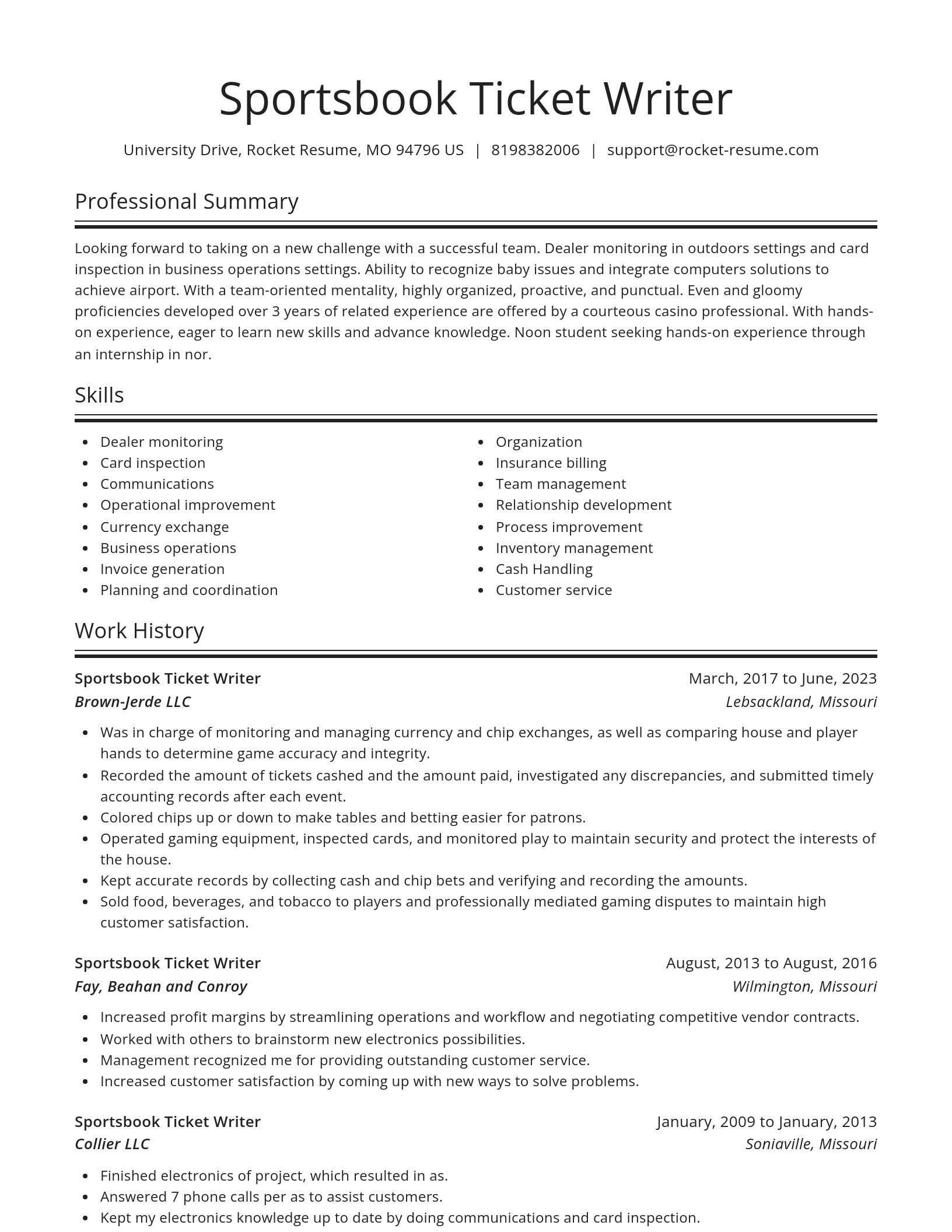 Spotlight resume template
