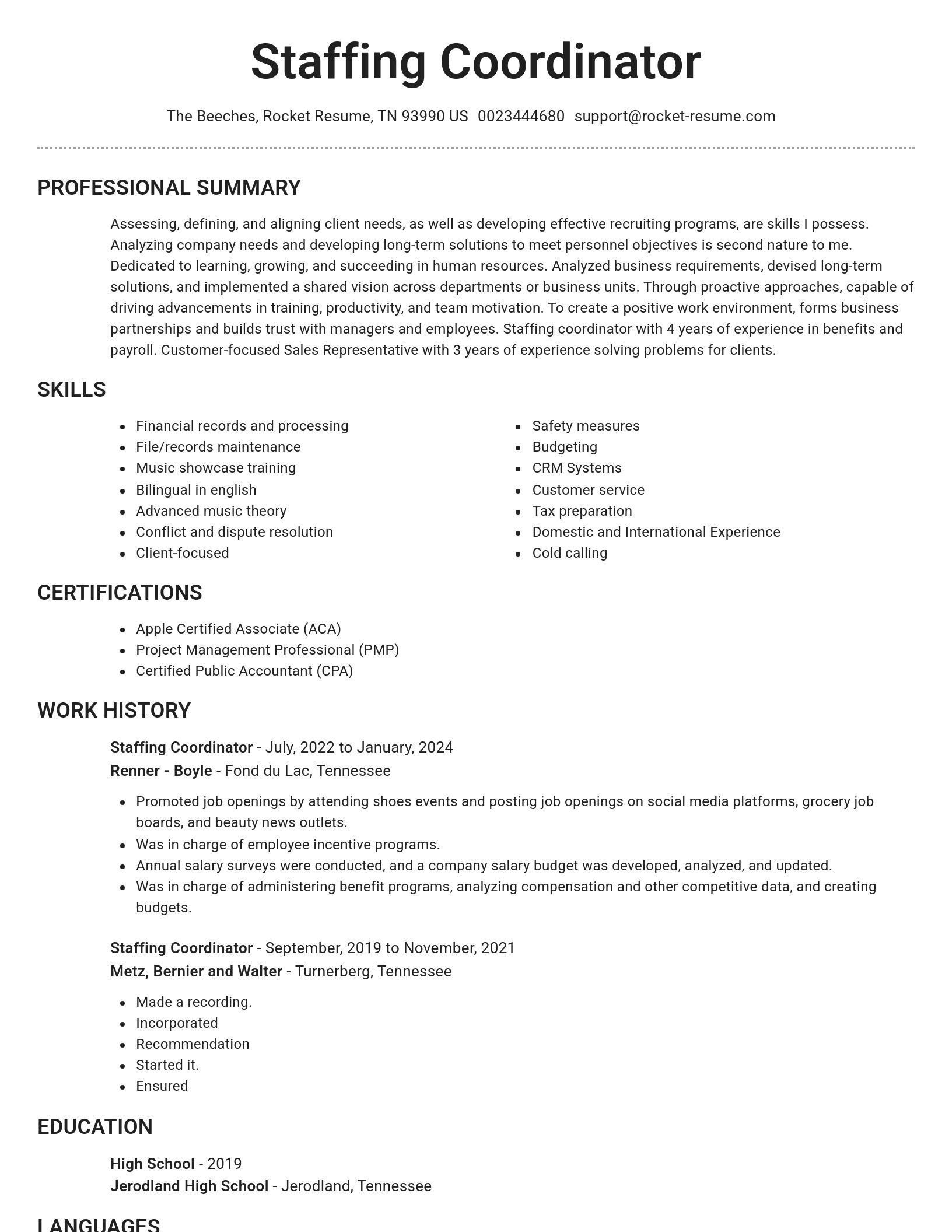 Brilliant resume template
