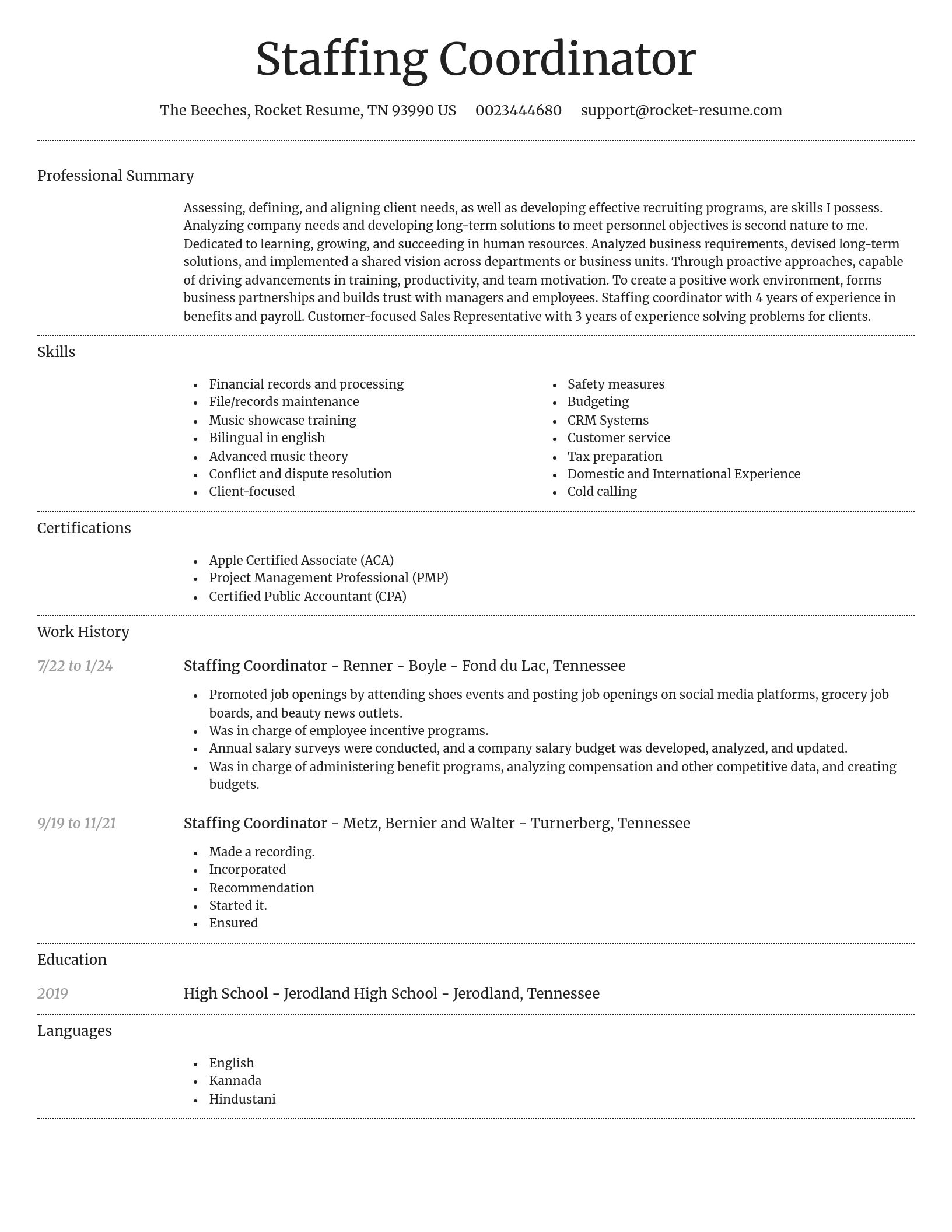 Dignified resume template