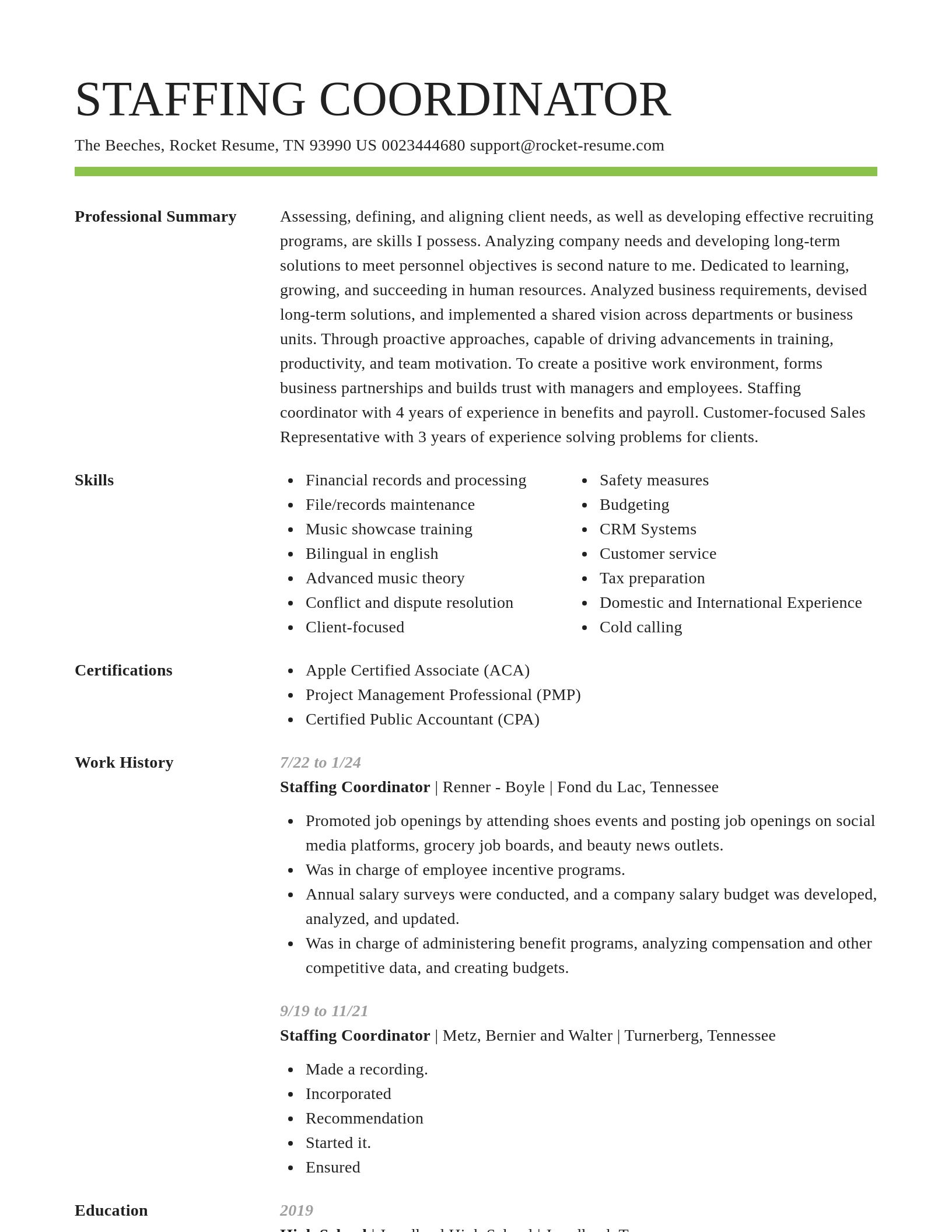 Smart resume template