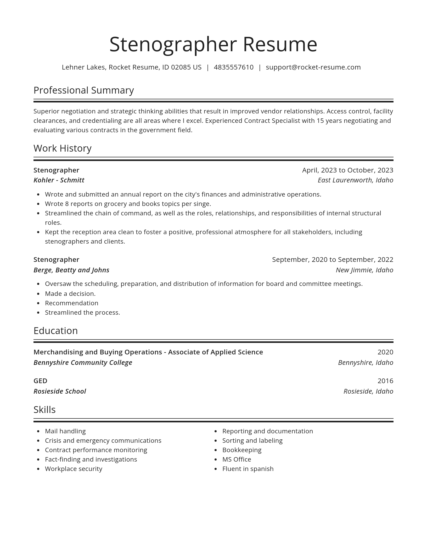 Spotlight resume template
