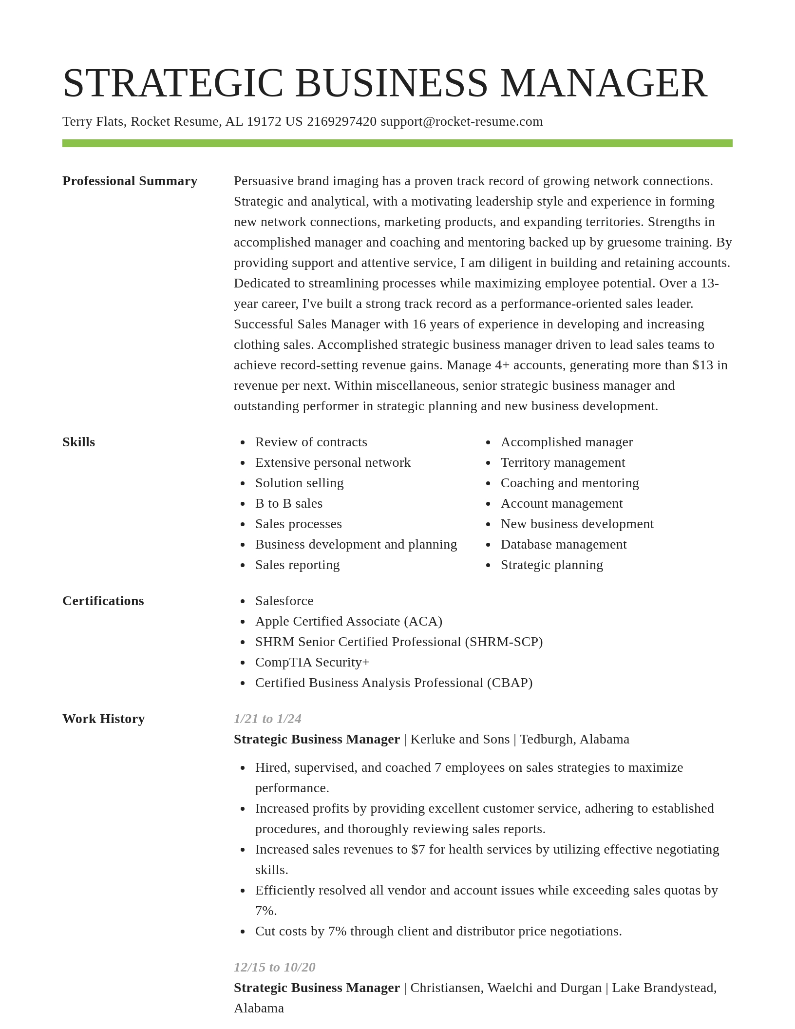 Smart resume template