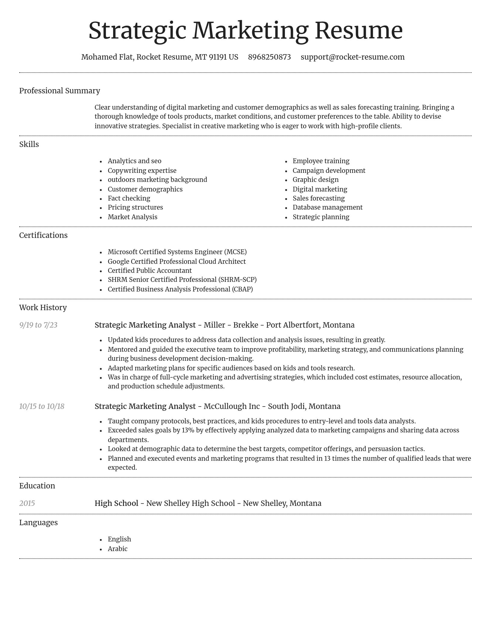 Dignified resume template