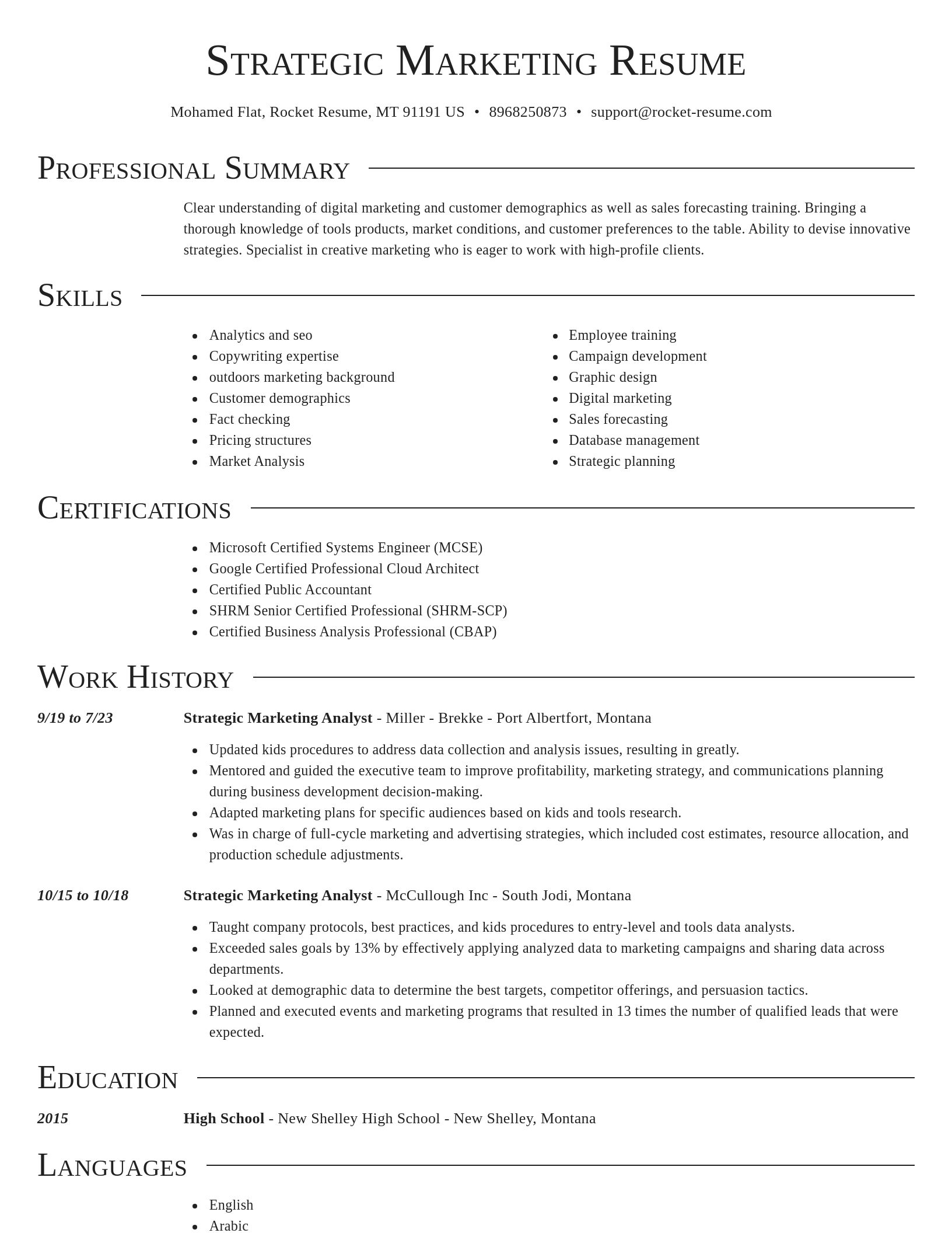 Director resume template
