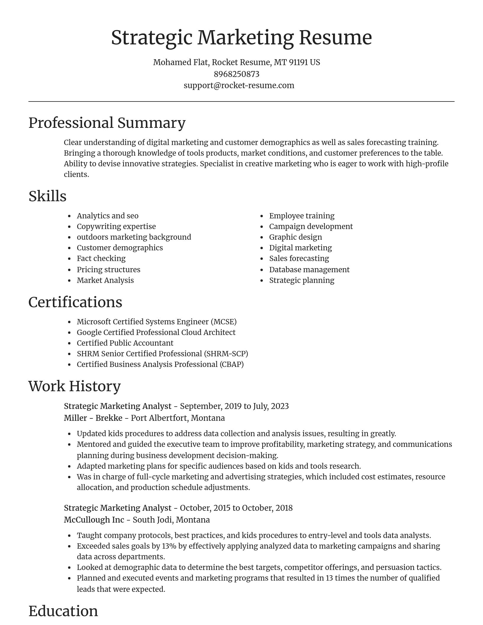 Focal Point resume template