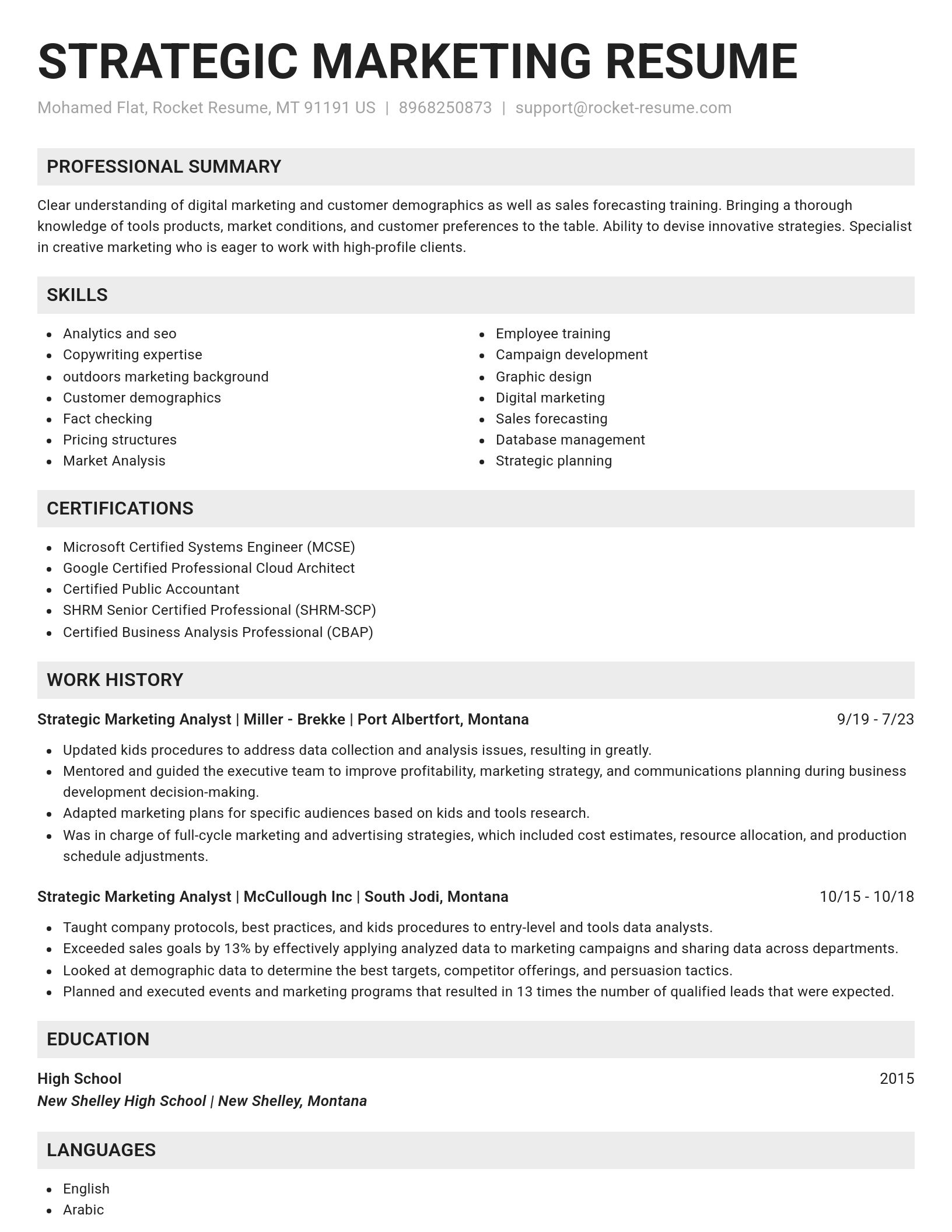 Genius resume template