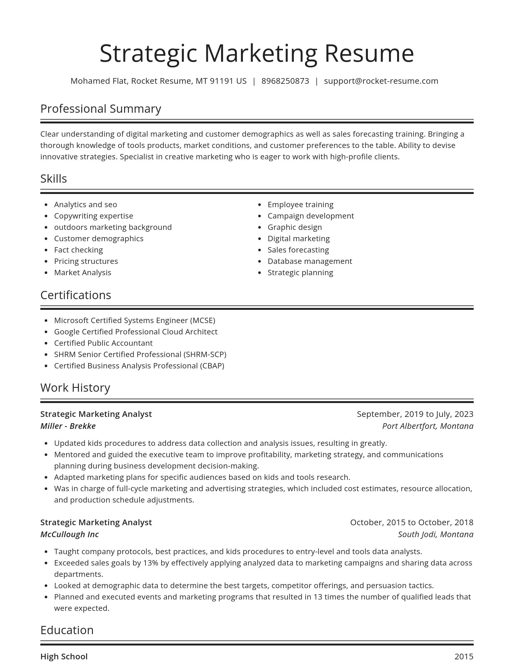 Spotlight resume template