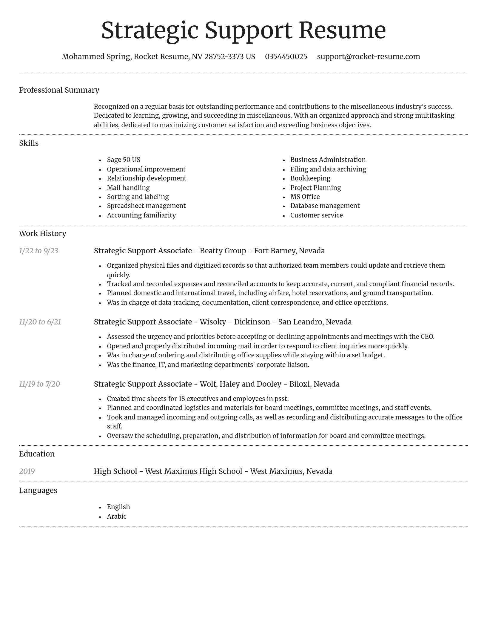 Dignified resume template