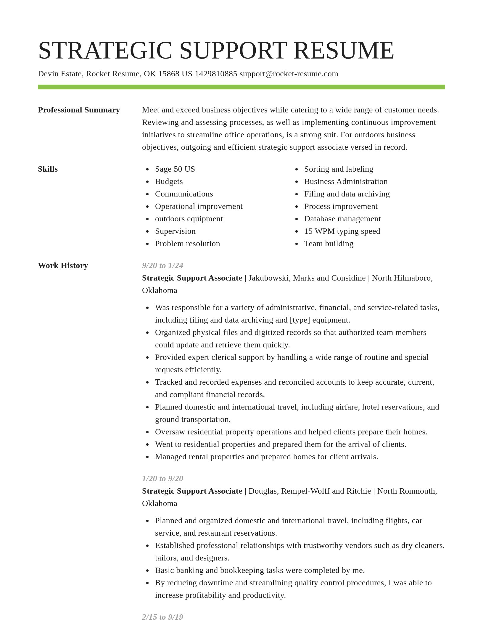 Smart resume template
