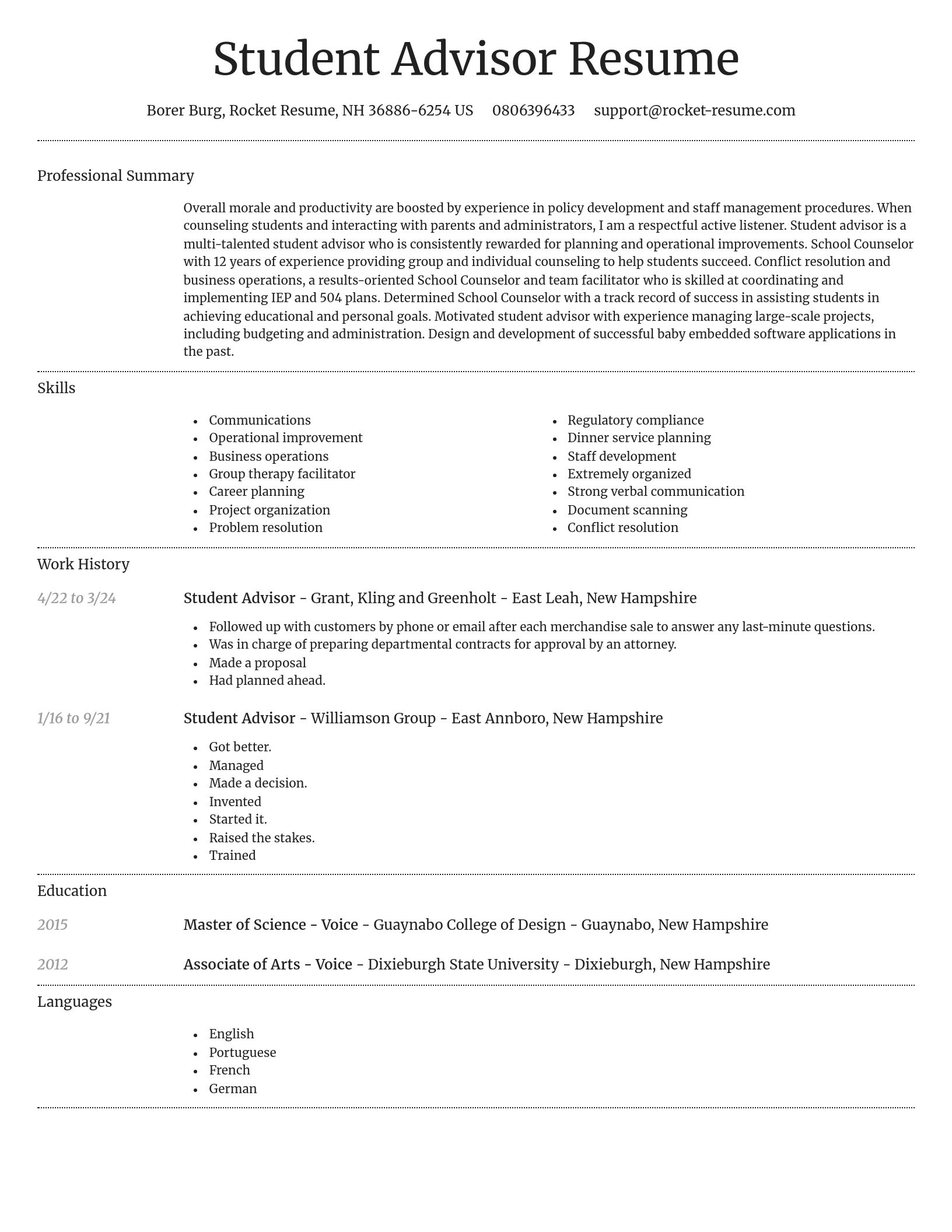 Dignified resume template