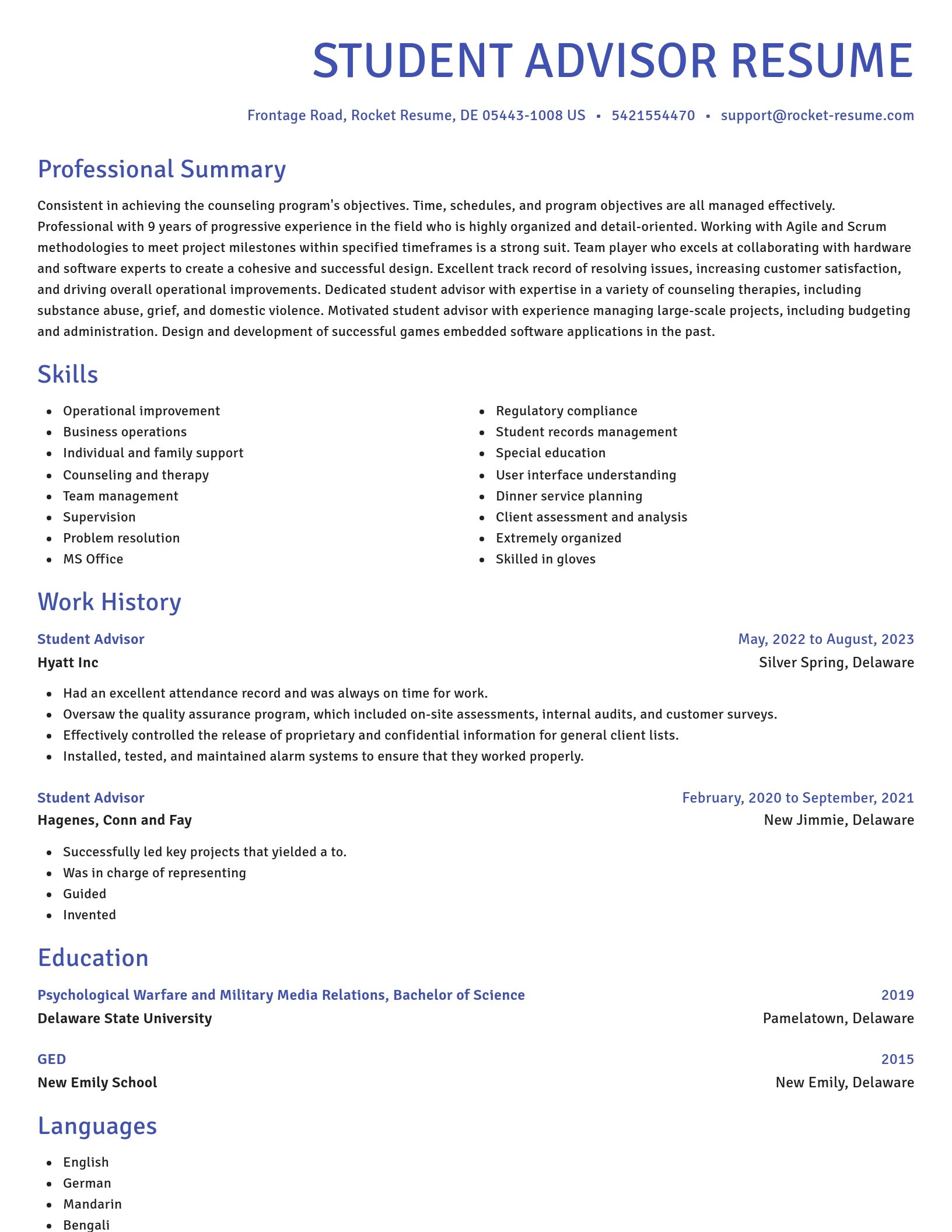 Novel resume template