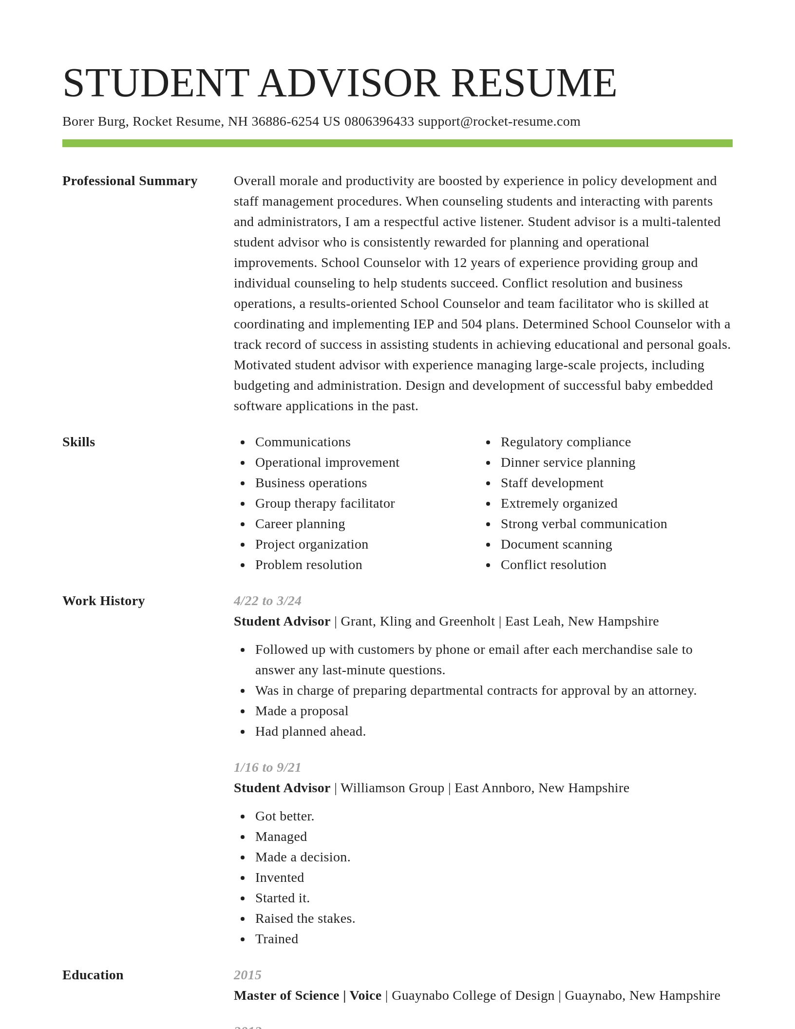 Smart resume template