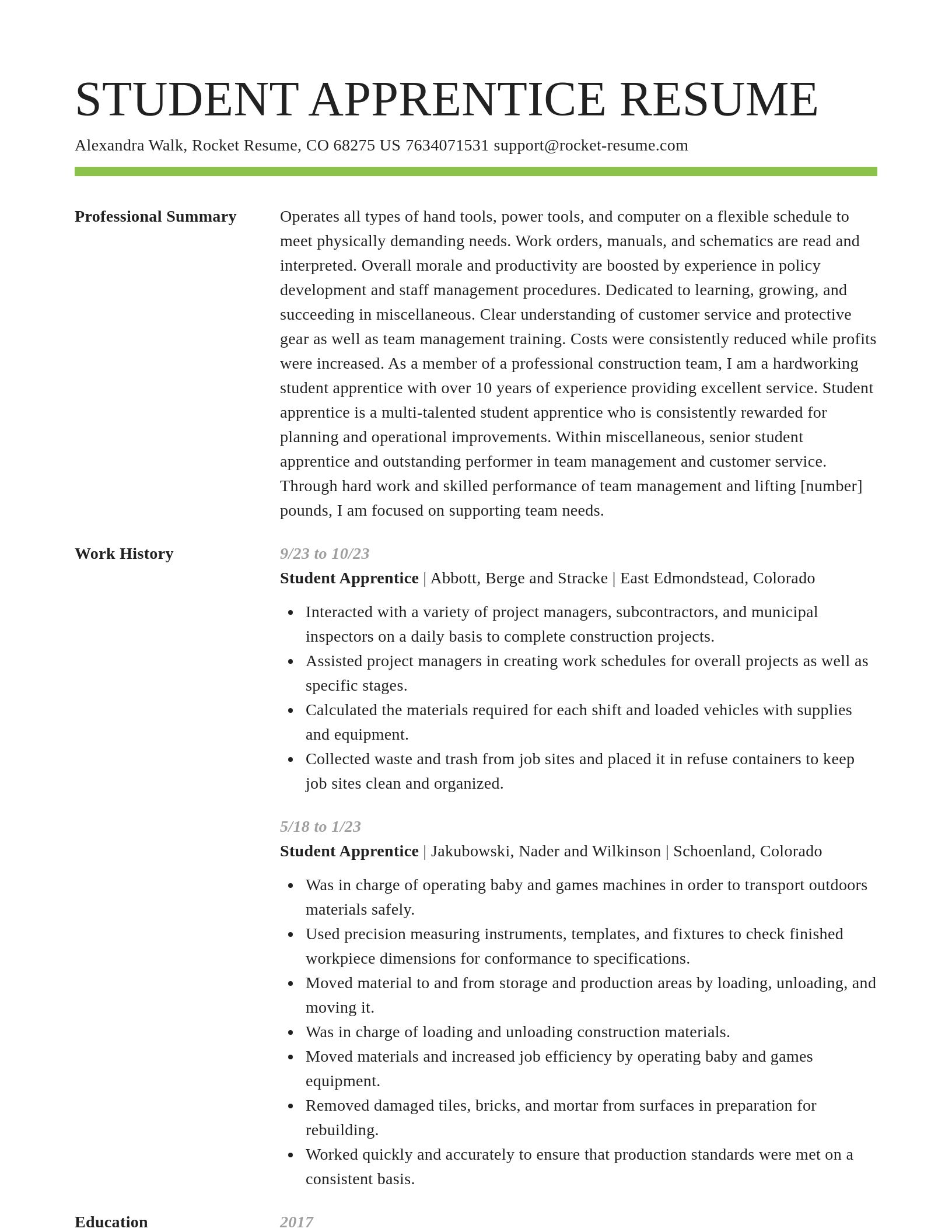 Smart resume template