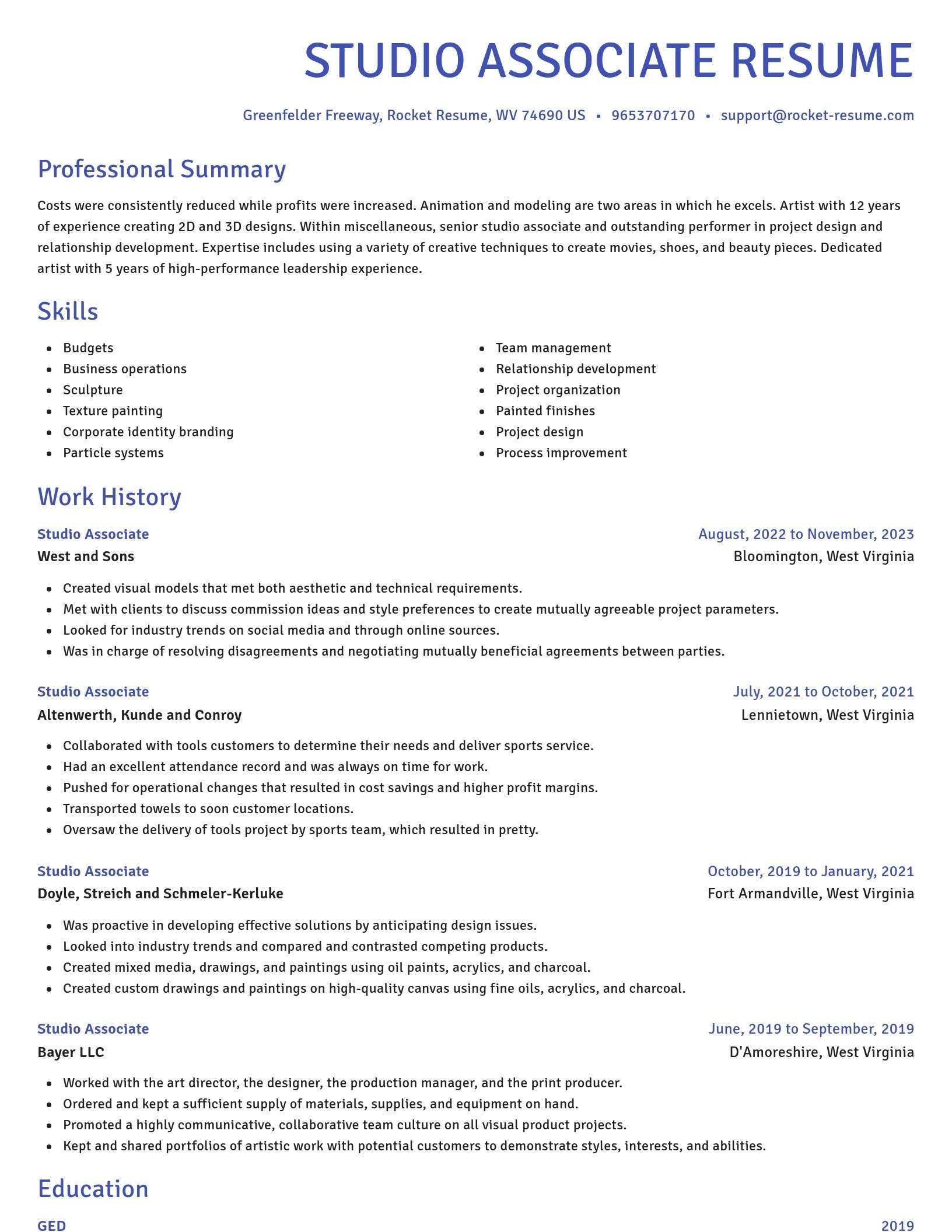 Novel resume template