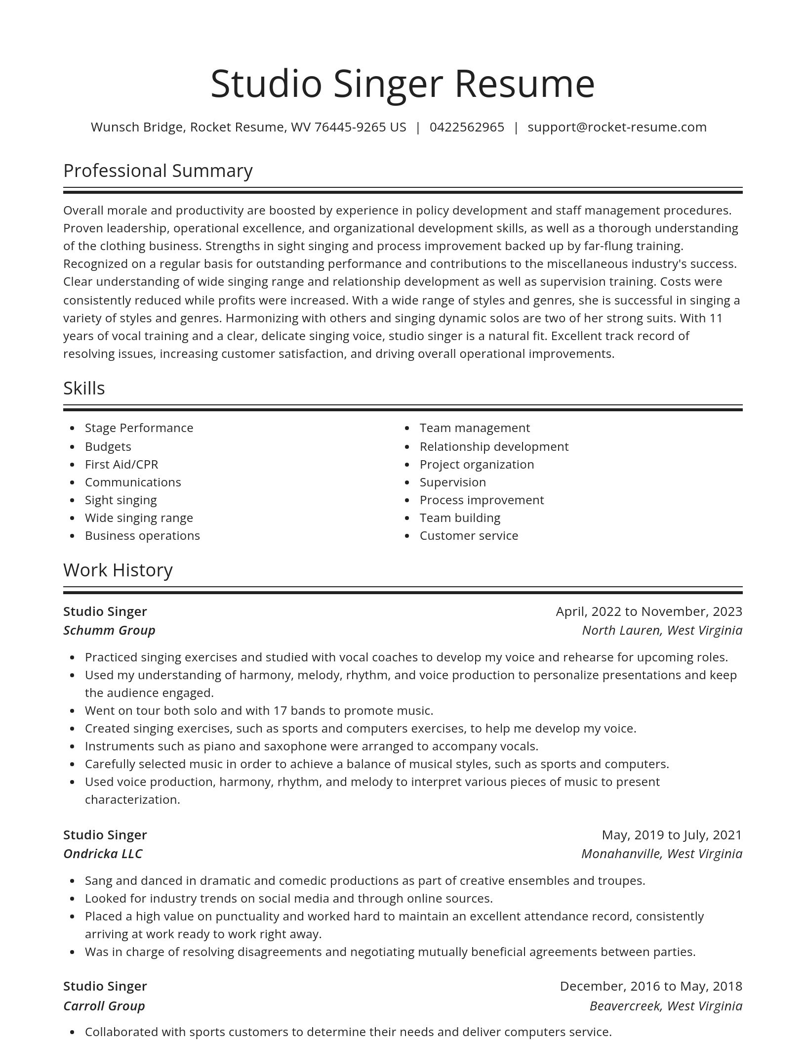 Spotlight resume template
