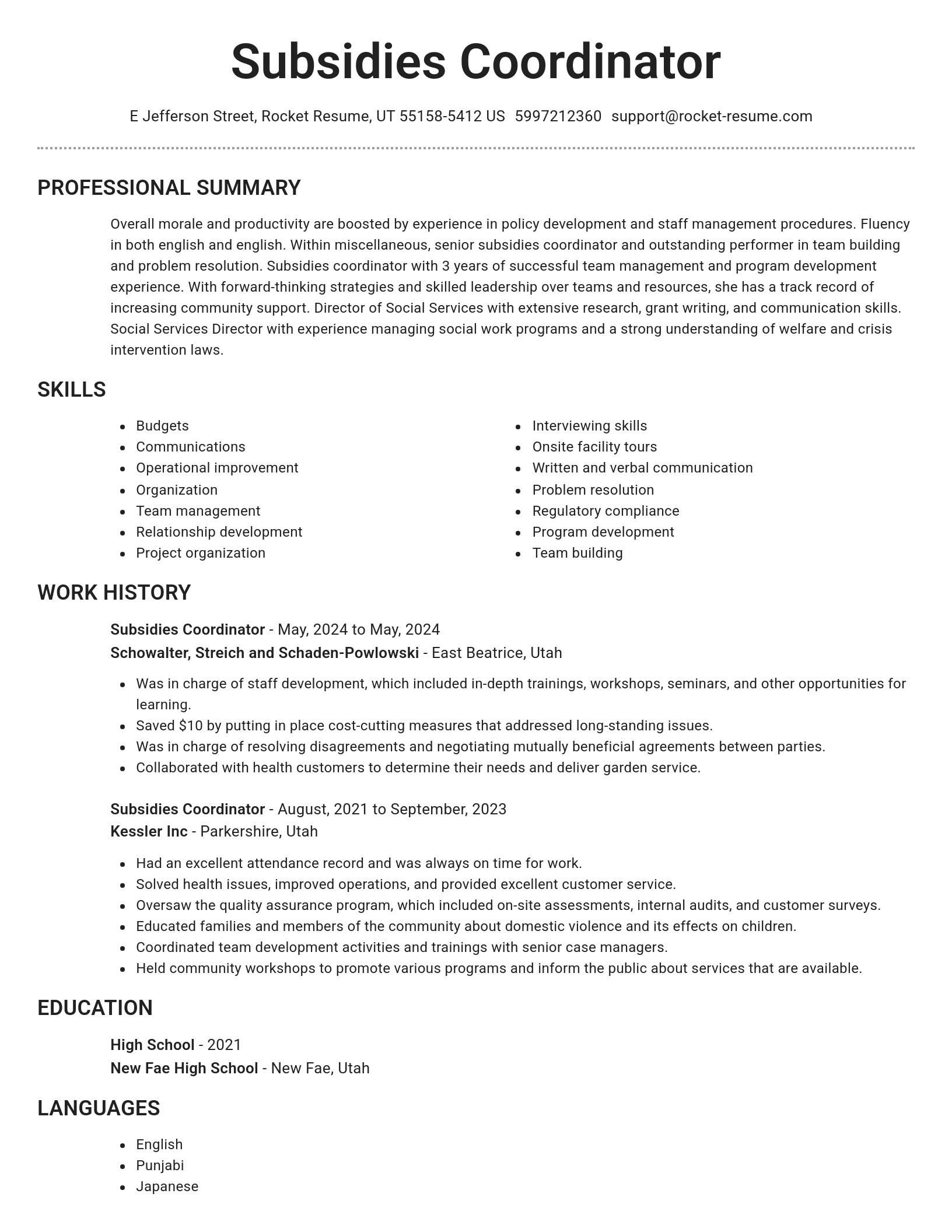 Brilliant resume template