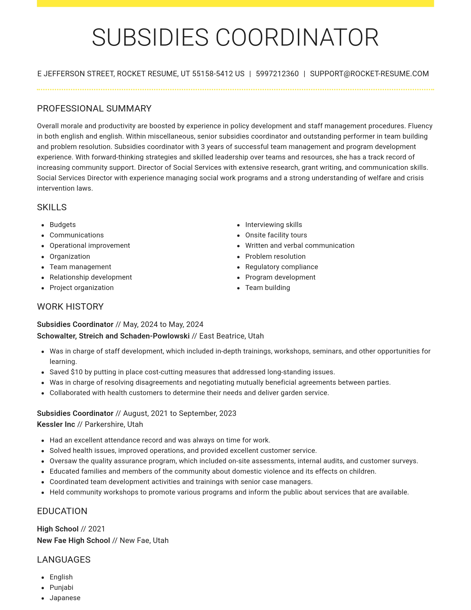 Grand resume template