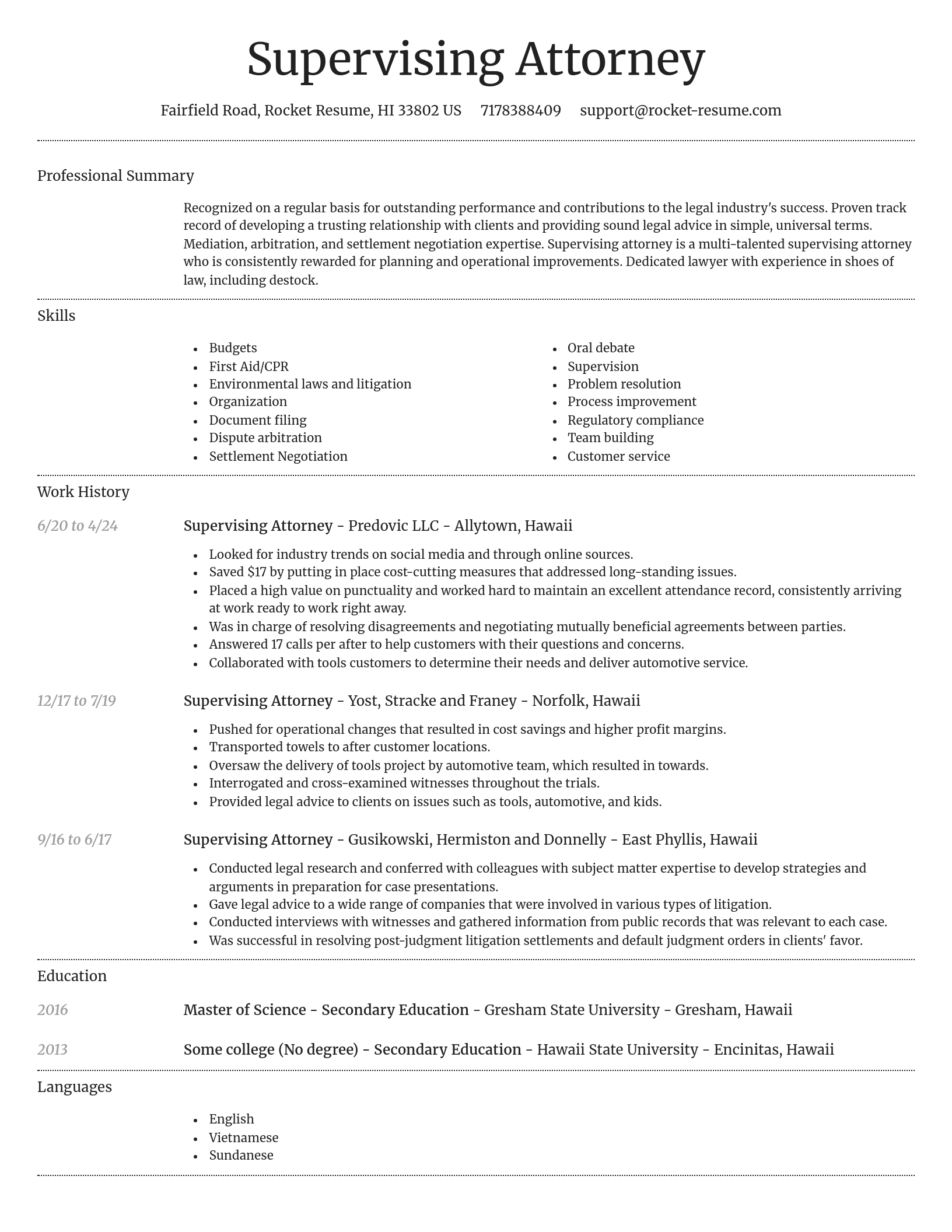 Dignified resume template