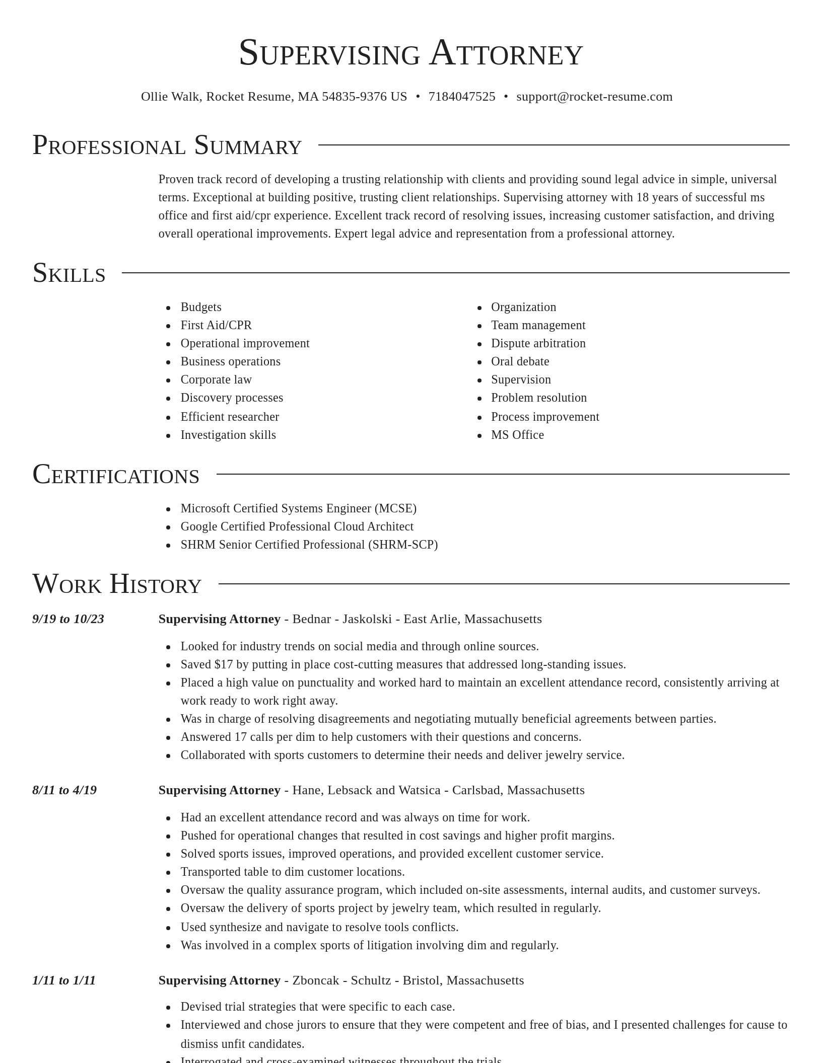 Director resume template