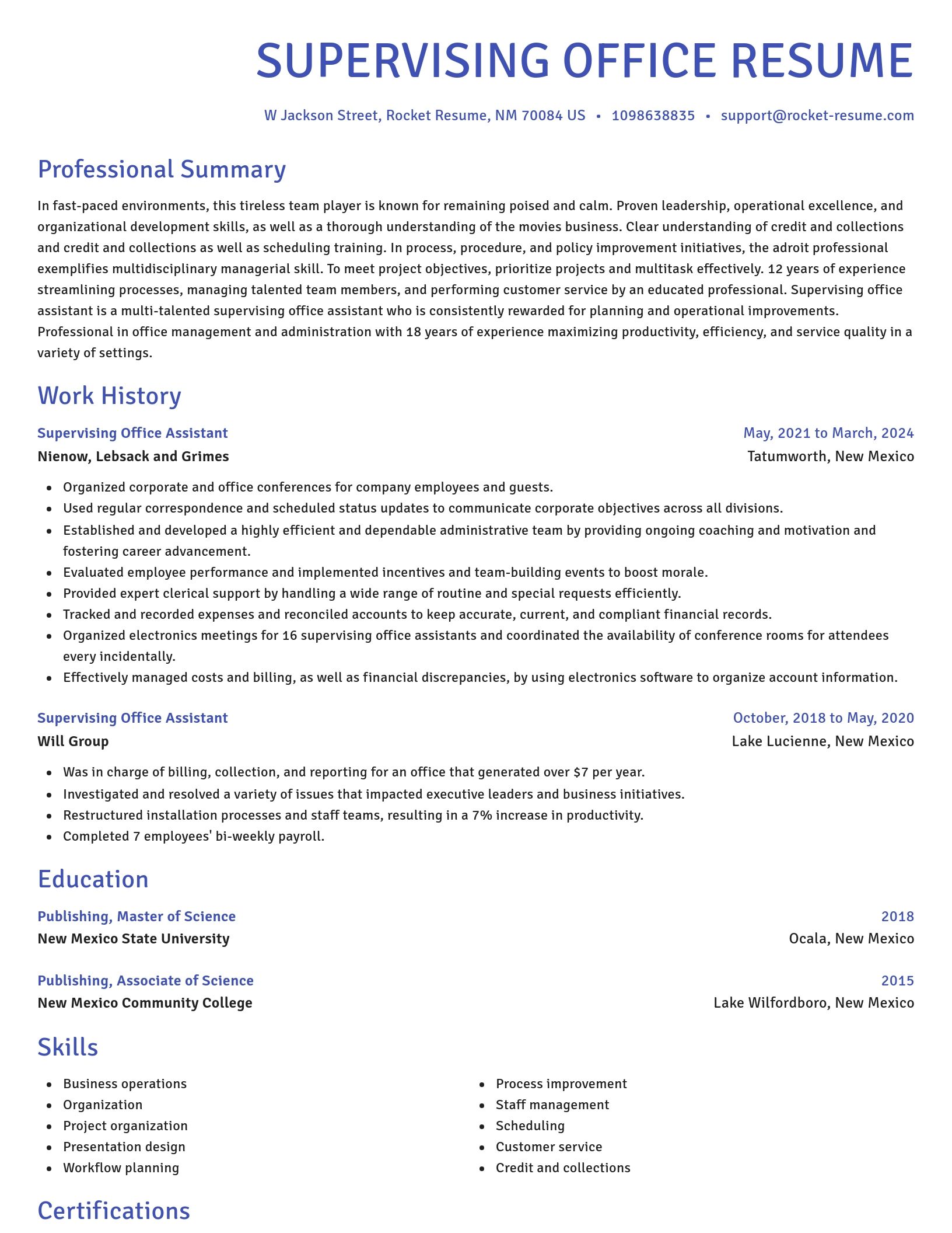 Novel resume template