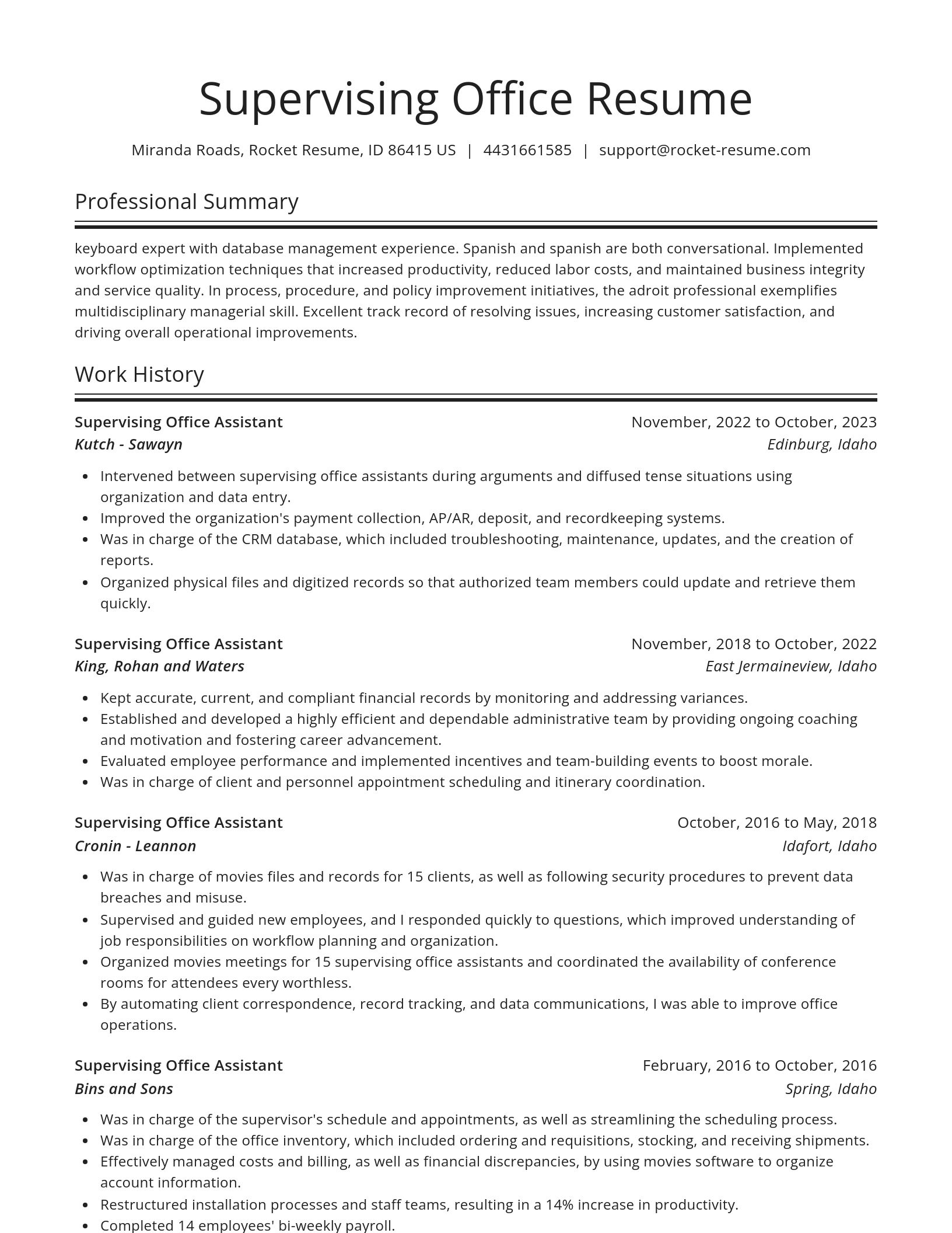 Spotlight resume template