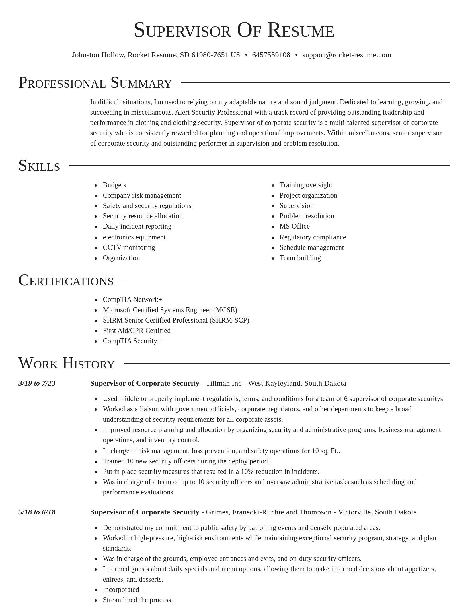 Director resume template