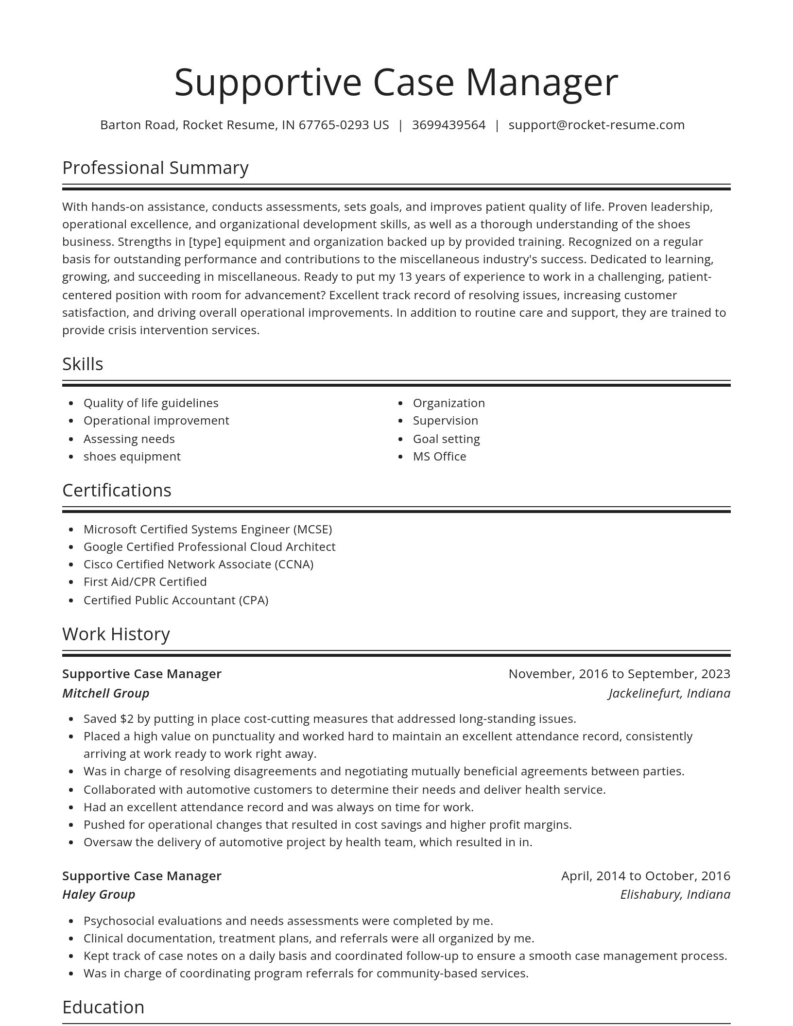 Spotlight resume template