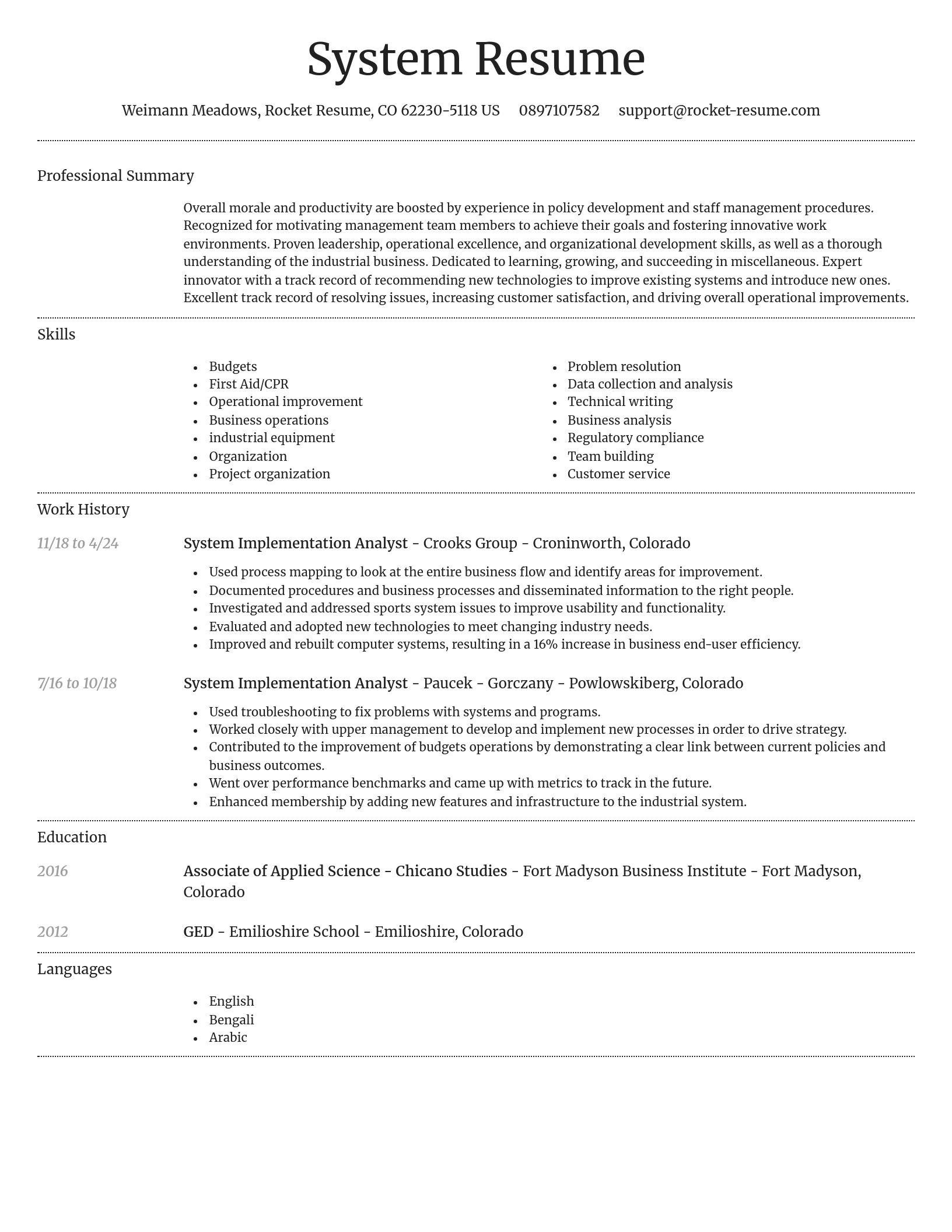 Dignified resume template