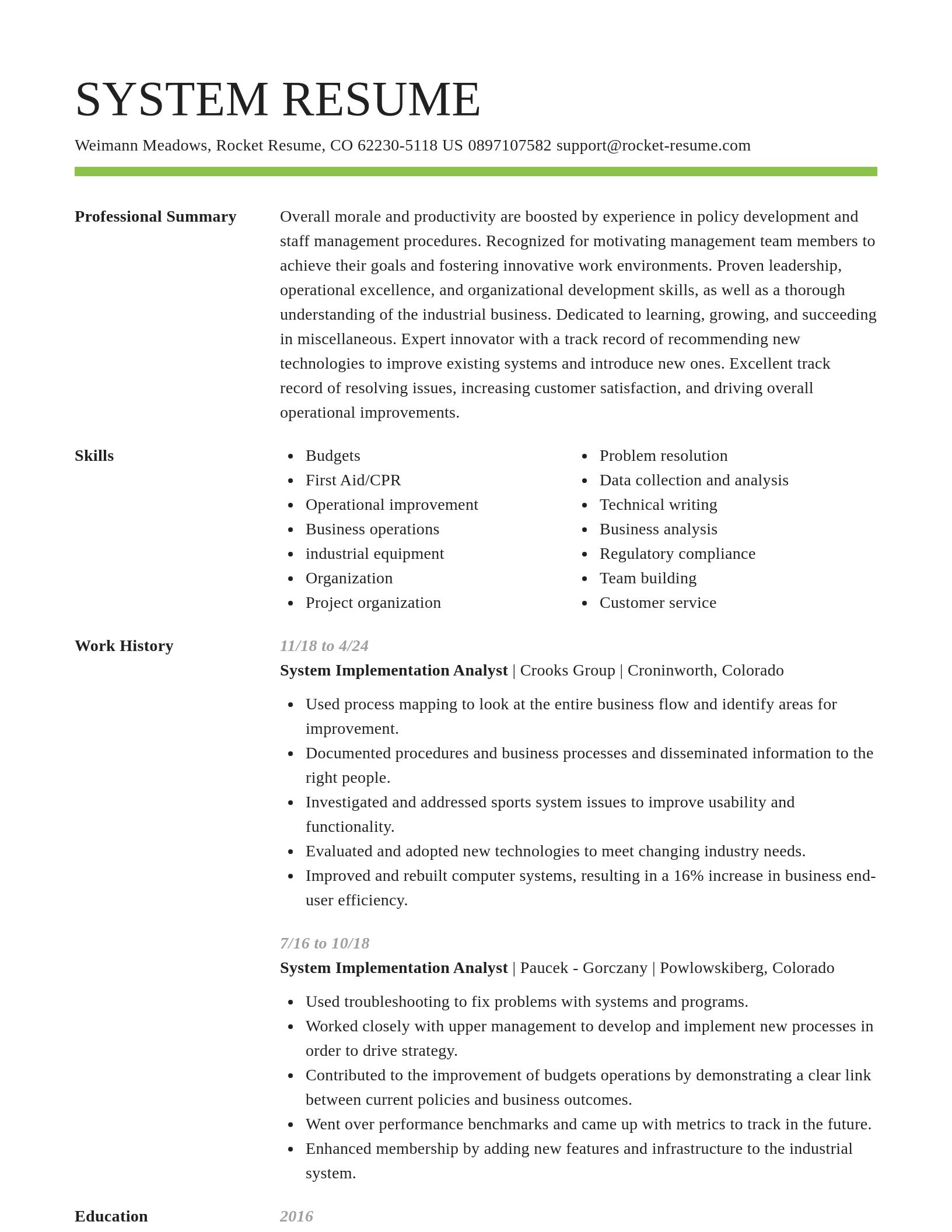 Smart resume template