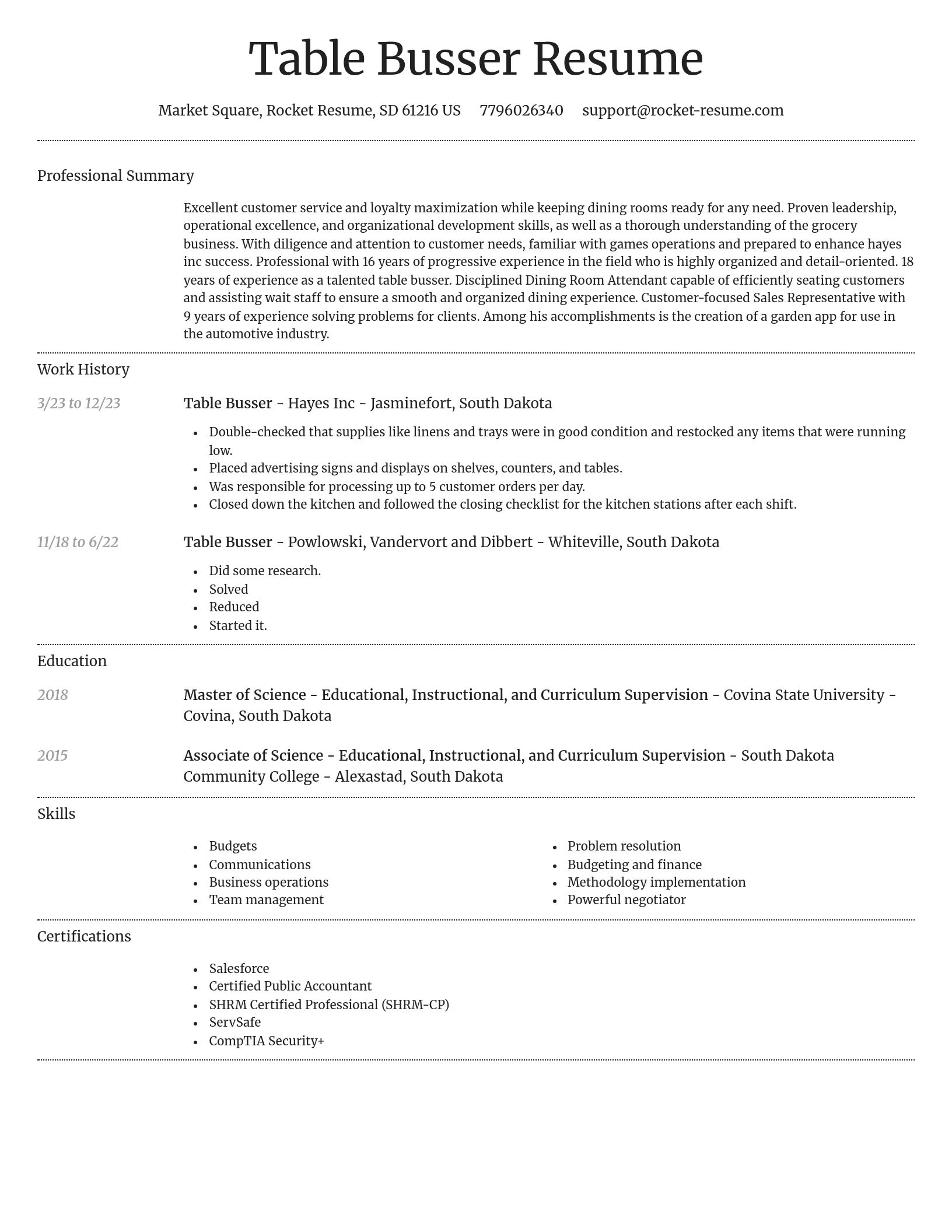 Dignified resume template