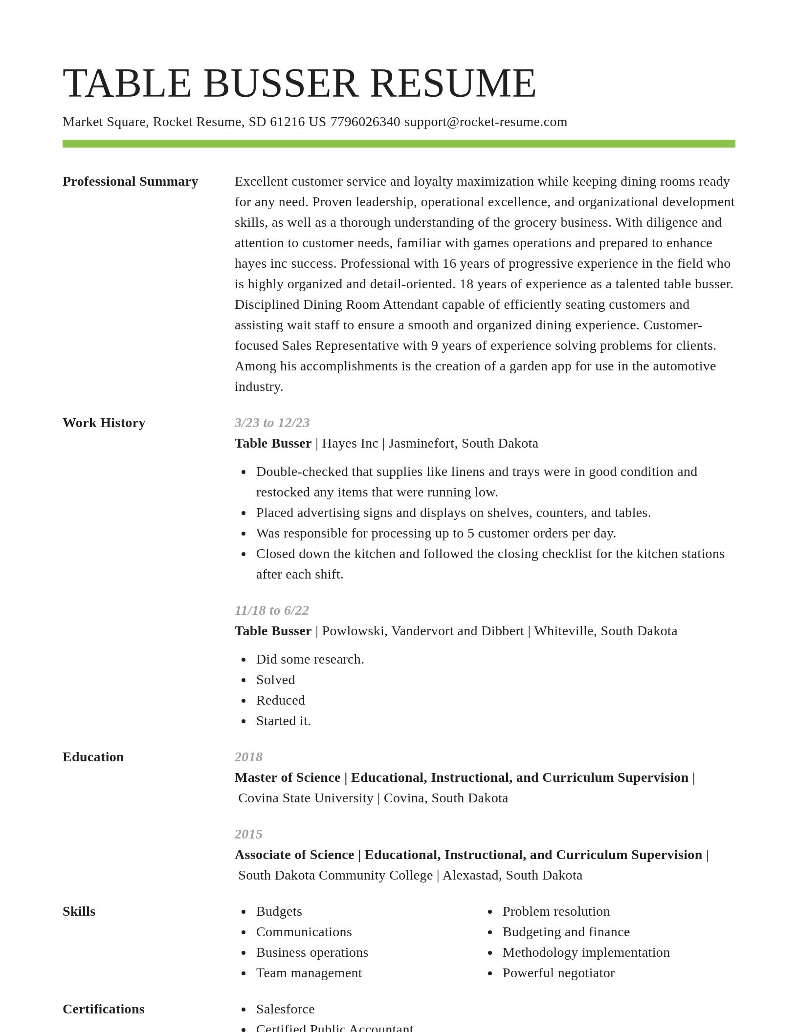 Smart resume template