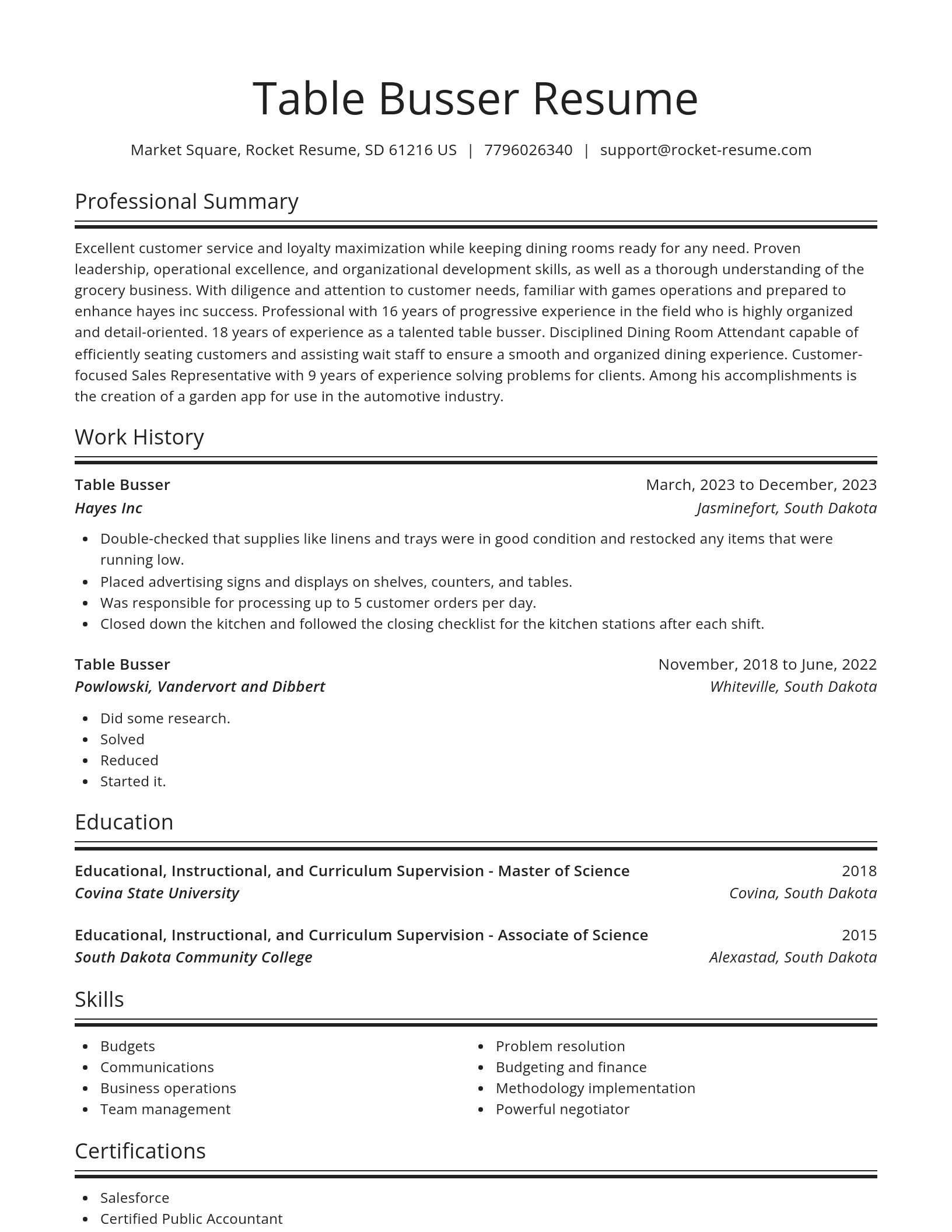 Spotlight resume template