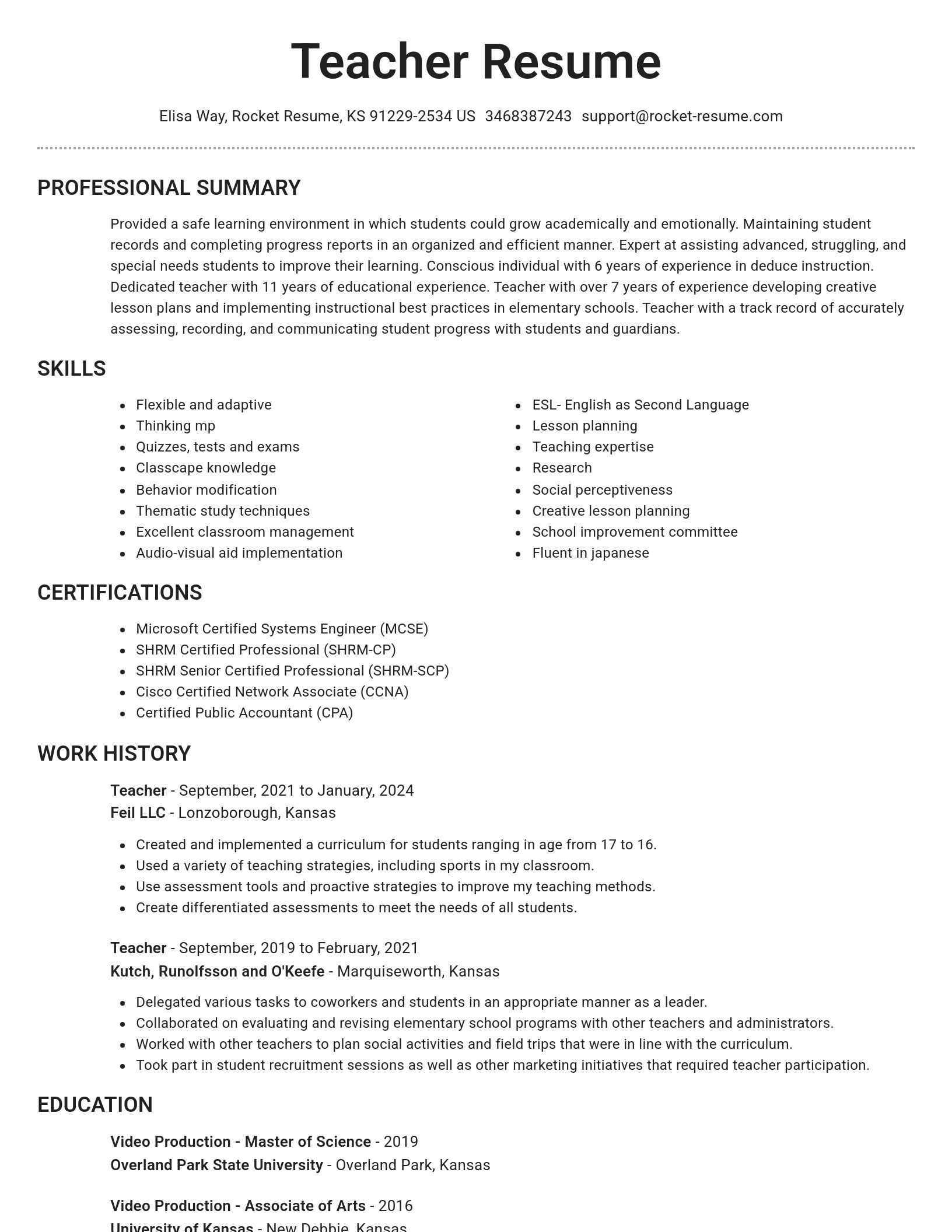 Brilliant resume template