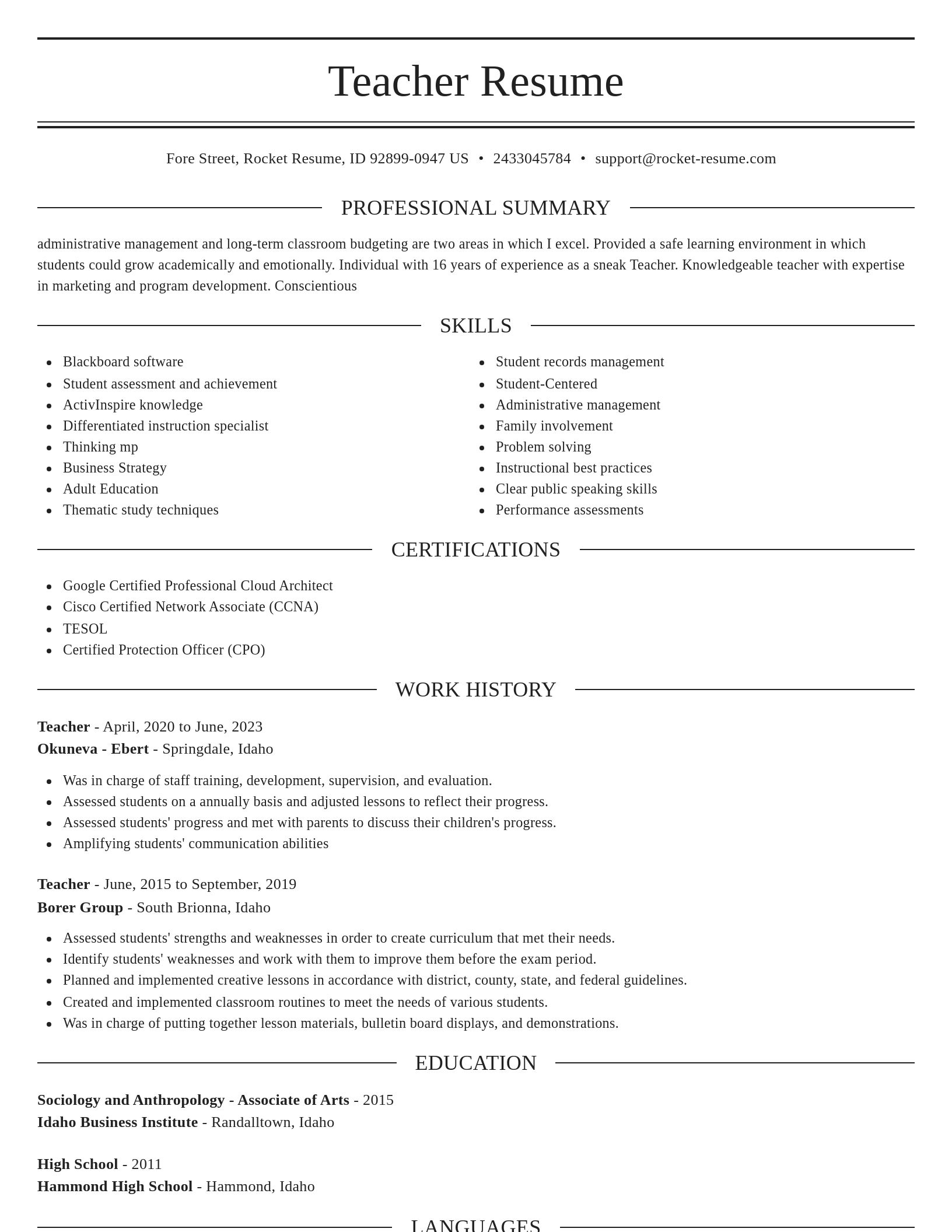 Elegant resume template