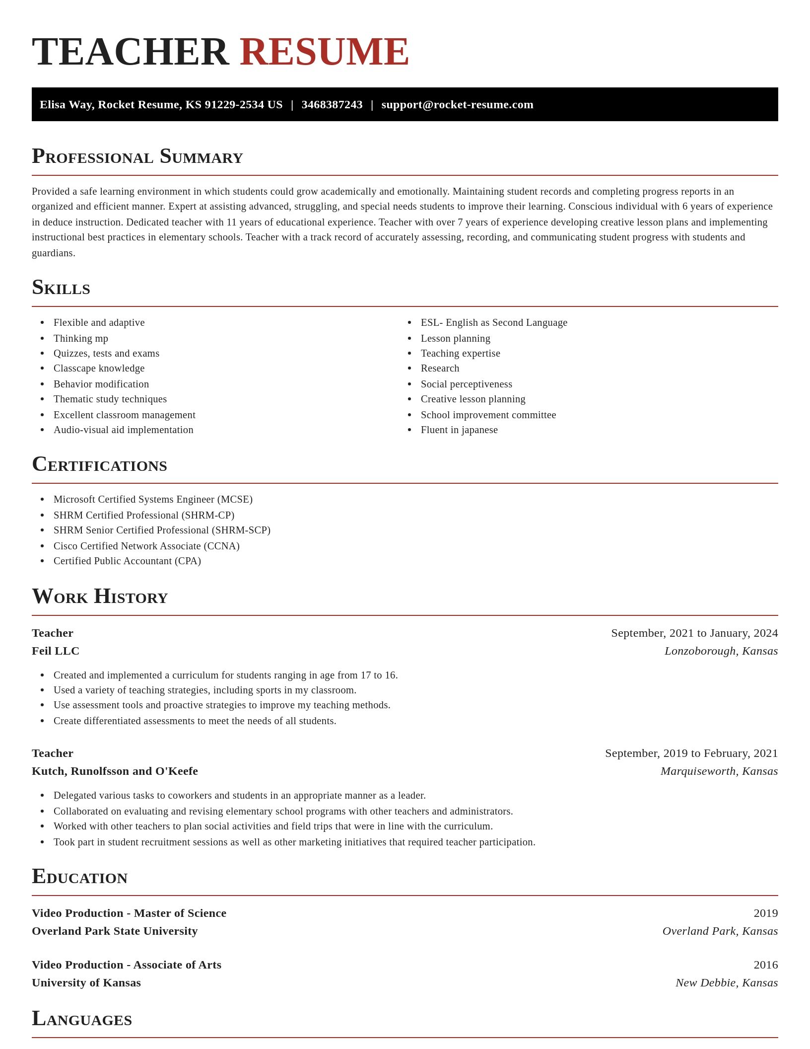 Exquisite resume template