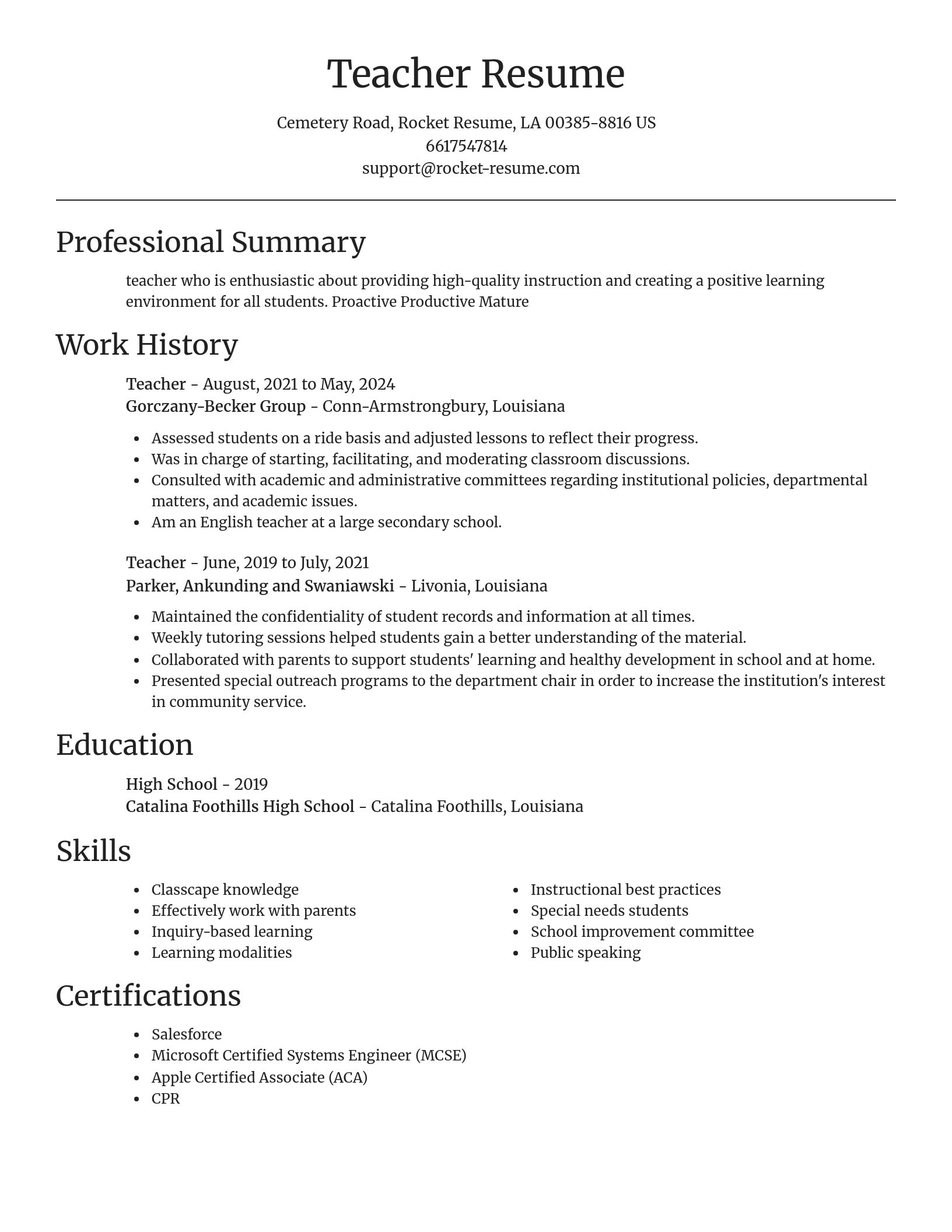 Focal Point resume template
