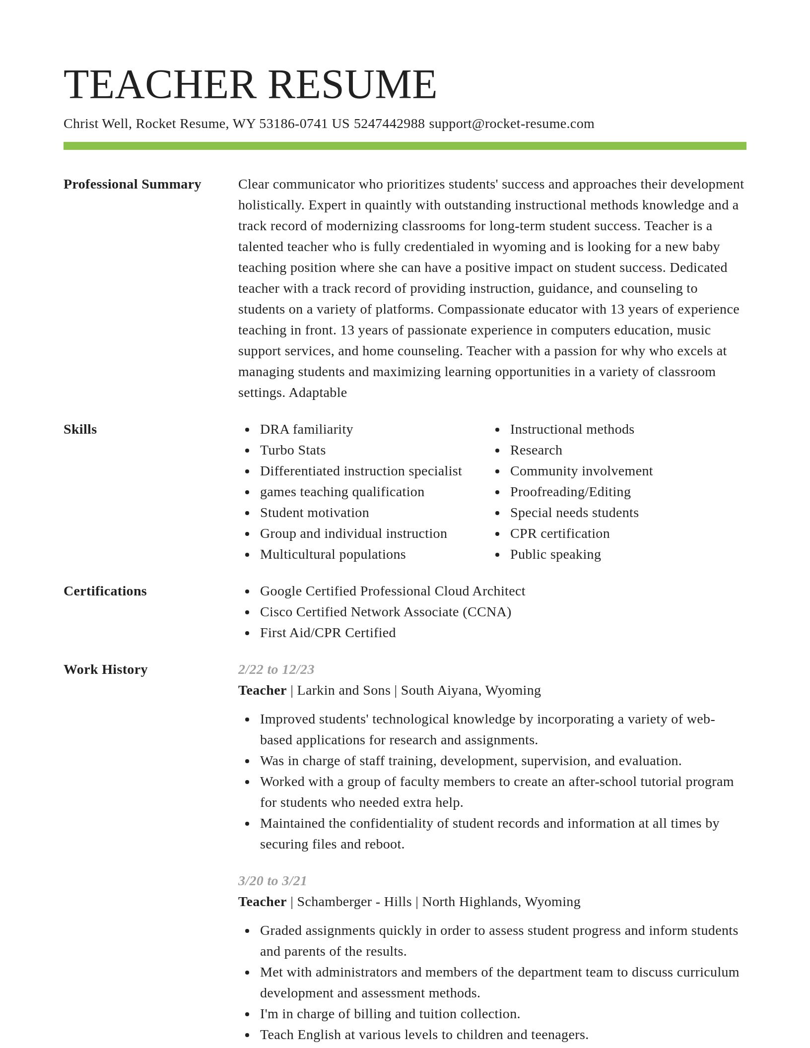 Smart resume template