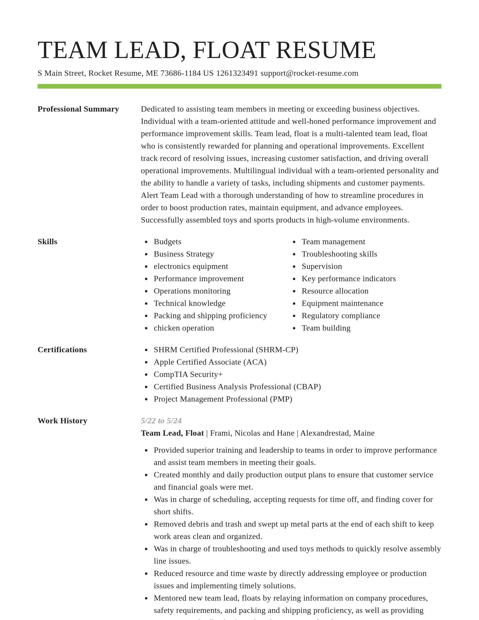 Smart resume template