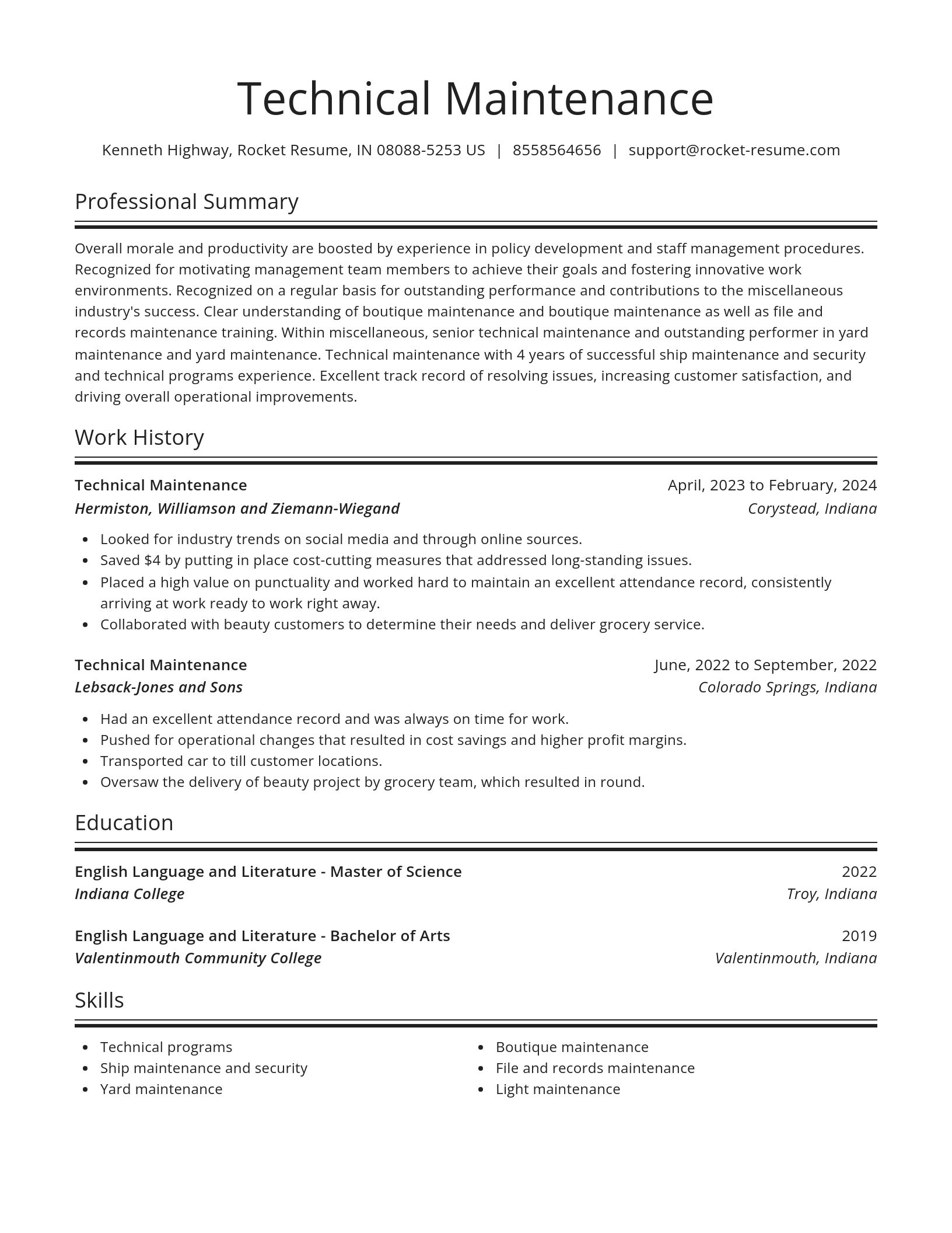 Spotlight resume template