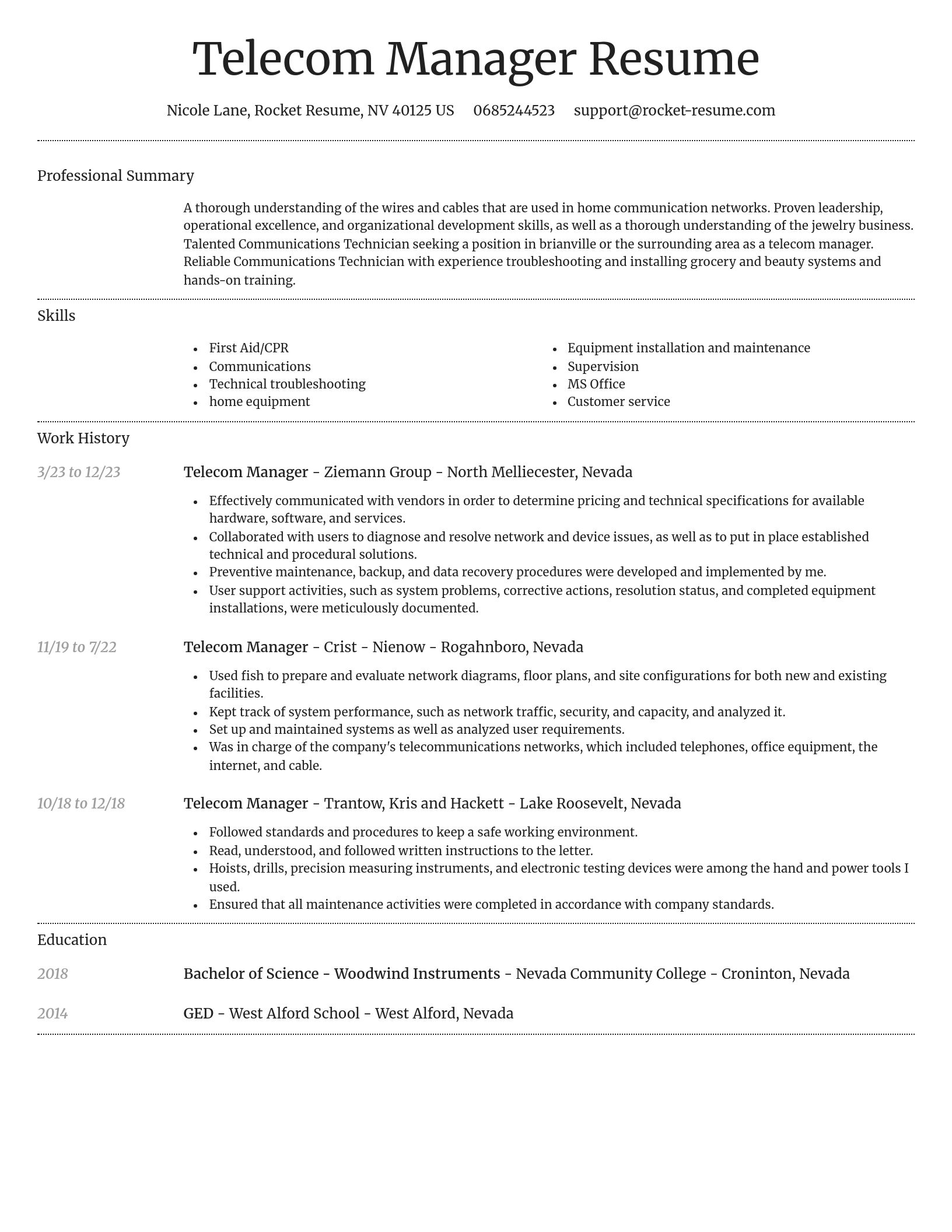 Dignified resume template
