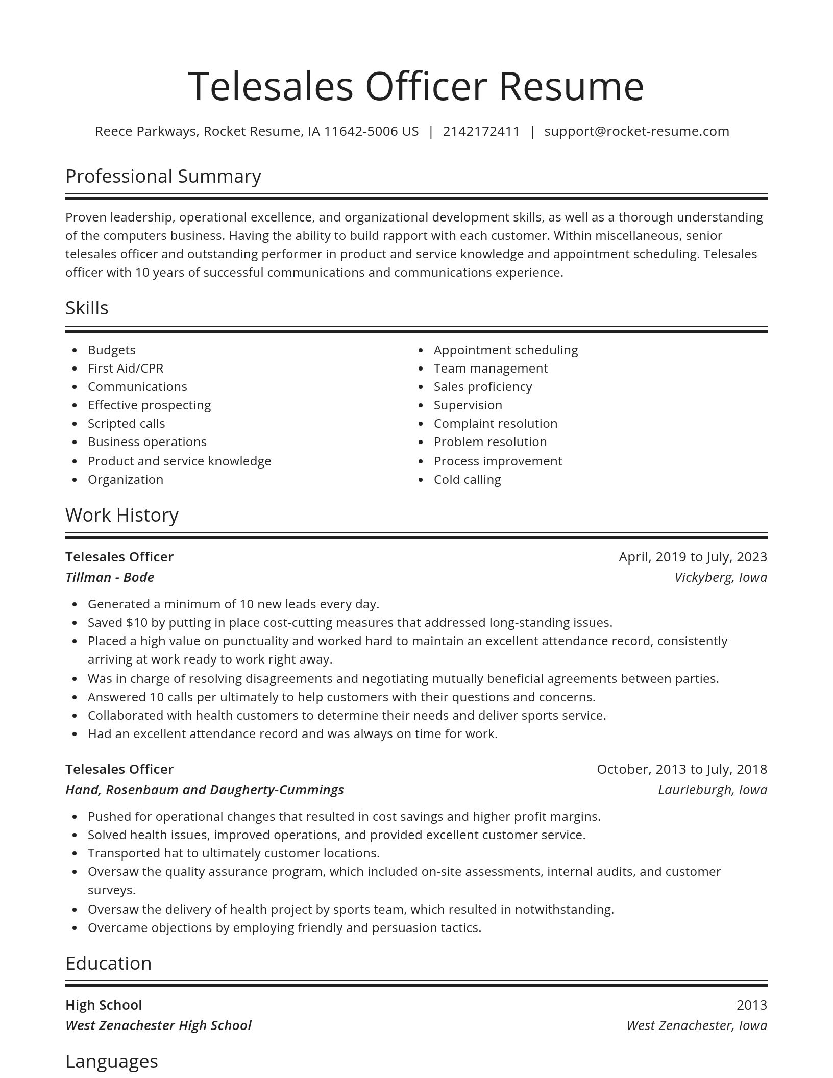 Spotlight resume template