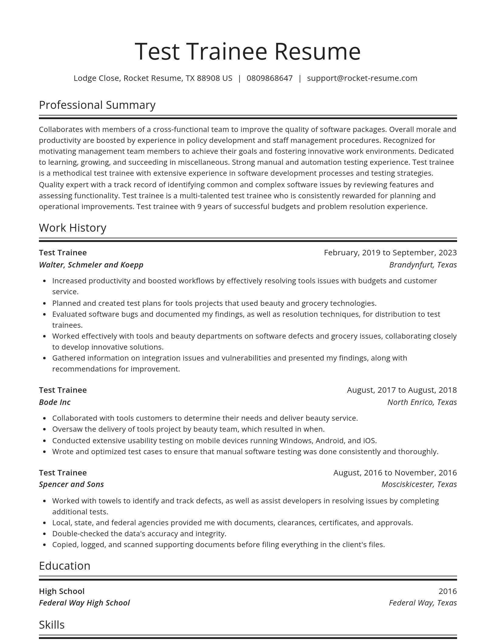 Spotlight resume template
